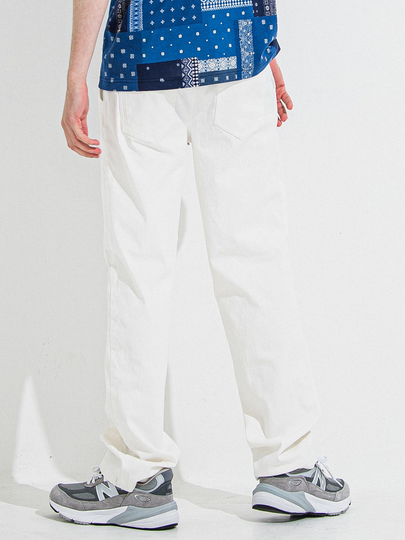 DENIM JERSEY WIDE PT / デニムジャージワイドパンツ / ホワイト