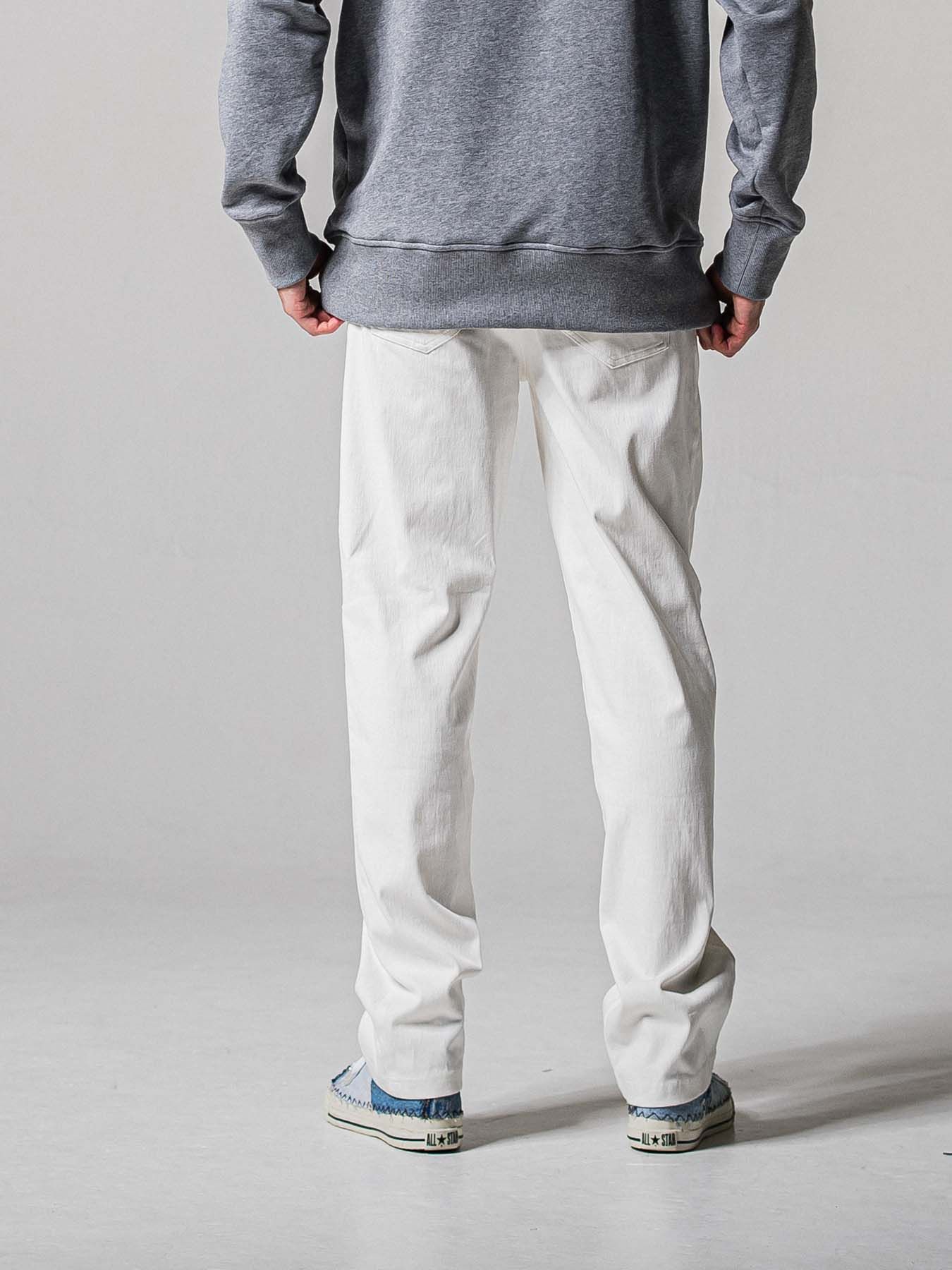 【予約品 11月16日(日) 締切】DENIM JERSEY WIDE PT / デニムジャージ セミワイドシルエット ワンタックイージーパンツ / ホワイト