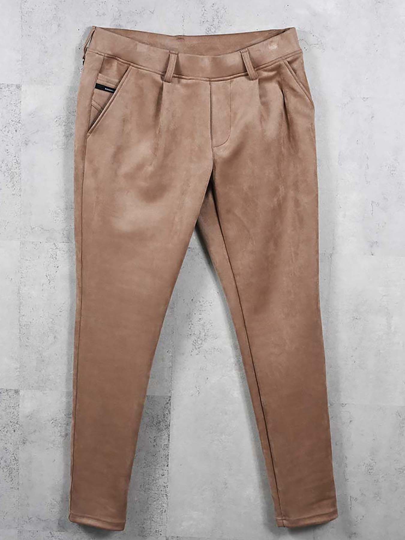 【予約品 8月31日(日) 締切】CHRIS EASY SUEDE TUCK PANTS / クリス イージー スウェードタックパンツ / ブラウン