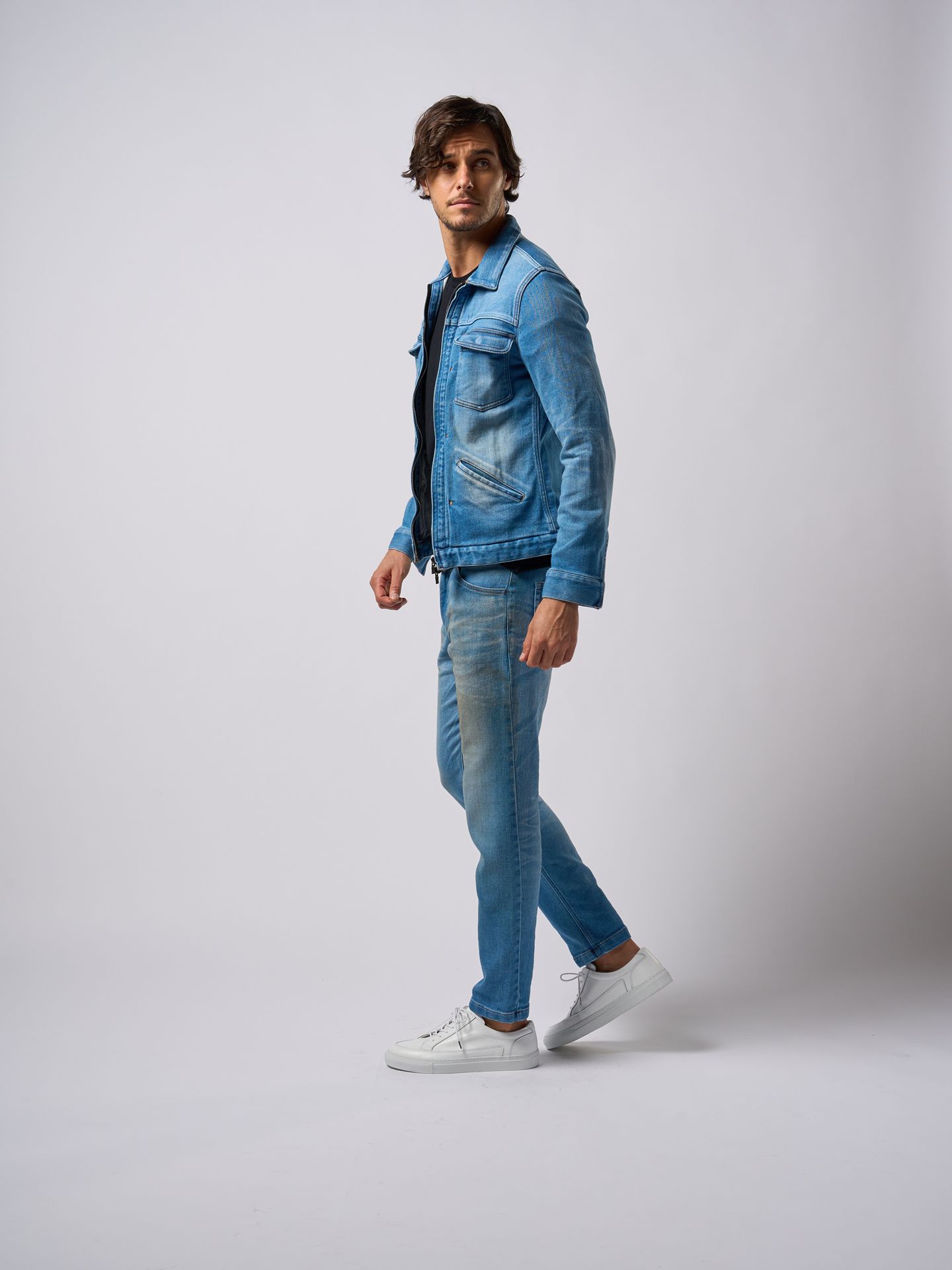【予約品9月19日 10時締め】 denim jersey zip blouson / ブルゾン / l.used