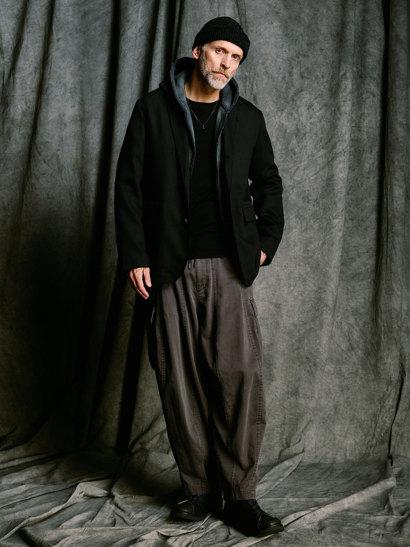 【予約品 4月19日(日) 18時締切】sulfur dyed light easy cargo / 硫化染め ライトイージーカーゴパンツ / フェードチャコール