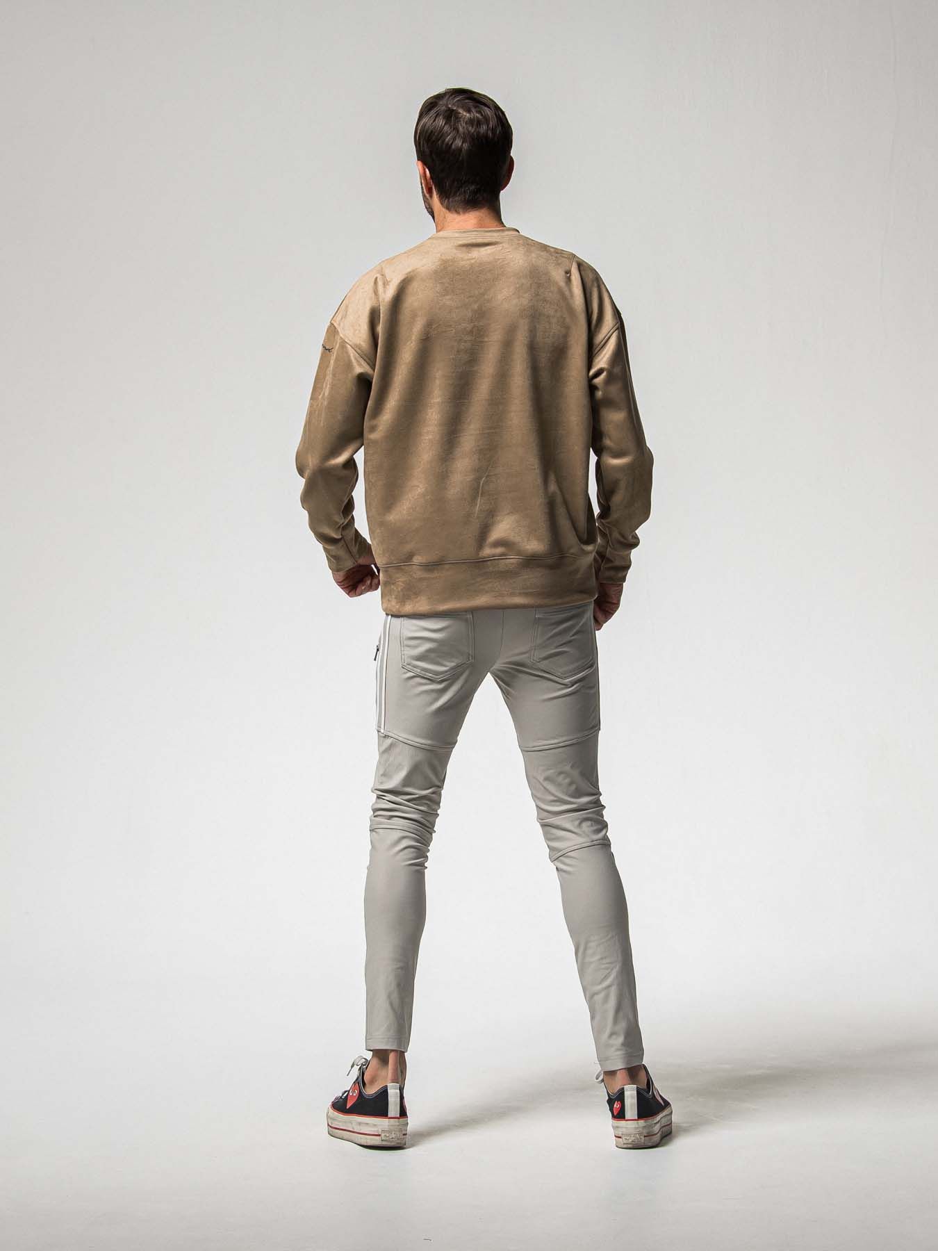 【予約品 8月31日(日) 締切】SUEDE DROP TRAINER / スウェード ドロップショルダートレーナー / ブラウン