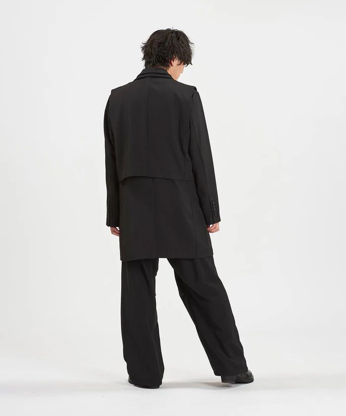 ドッキングZIPチェスタージャケット+ベスト BLACK【NOID.】