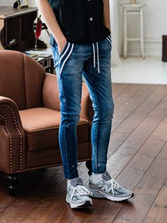 《予約品3月3日18：00締め》 EX denim jersey EDGE PT / デニムジャージパンツ / ダークインディゴ