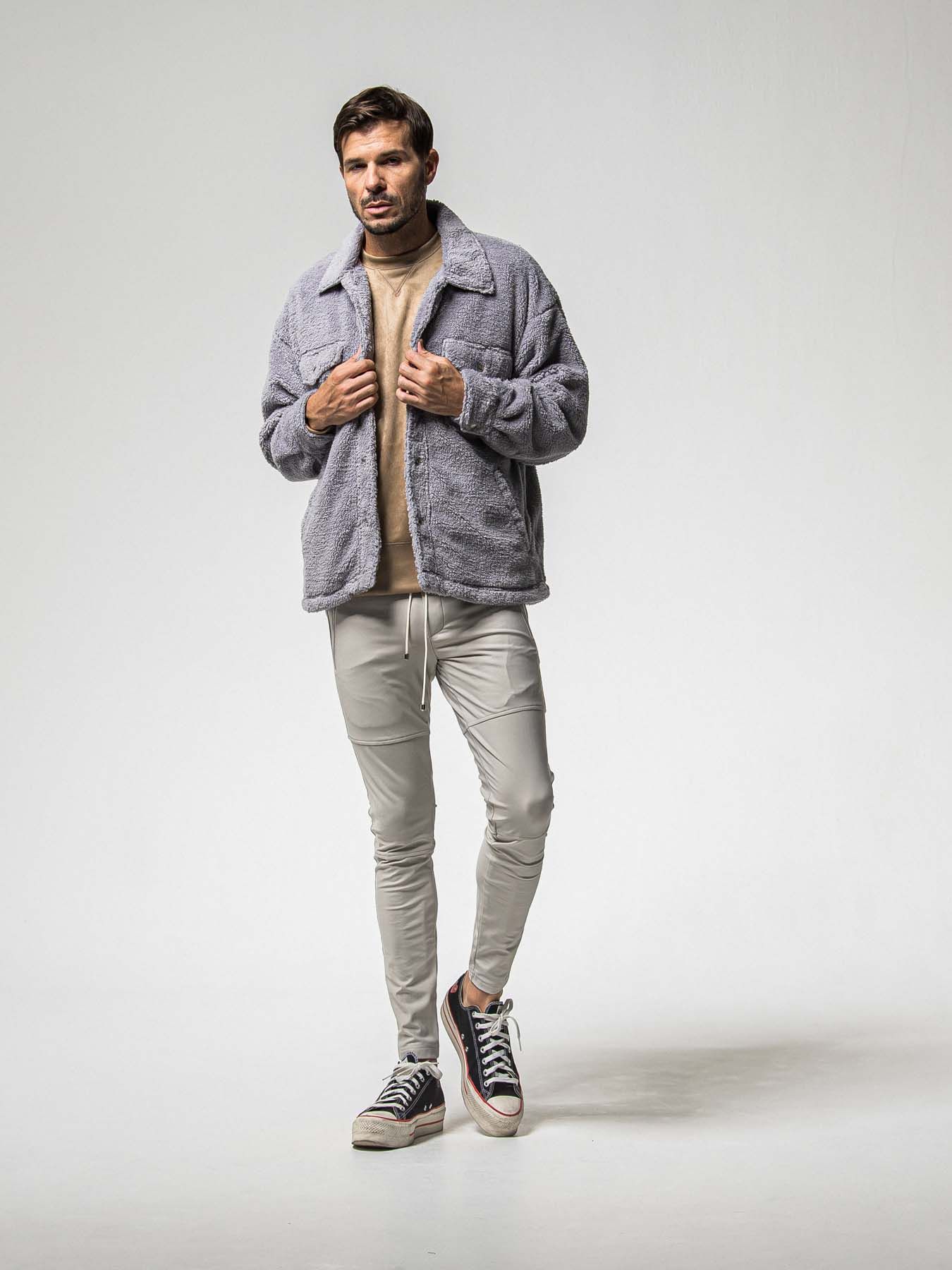 【予約品 8月31日(日) 締切】SUEDE DROP TRAINER / スウェード ドロップショルダートレーナー / ブラウン