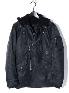 【予約品】  FAKE LAYERED NYLON JK w/HOOD / ナイロンジャケット / BLACK / 即納
