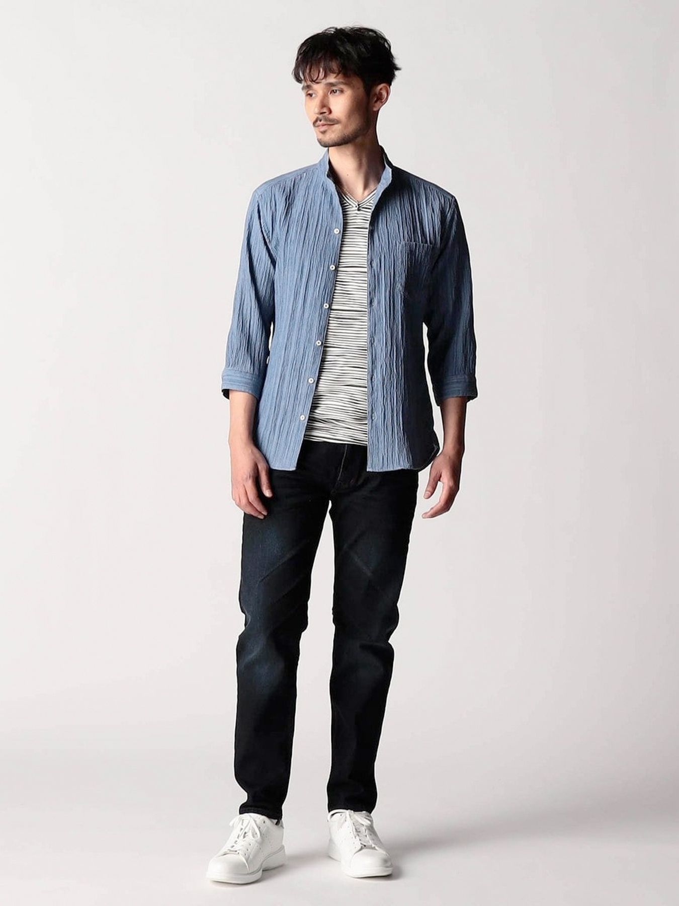 8分丈アラカルト5ポケットパンツ / ネイビー【NICOLE CLUB FOR MEN】