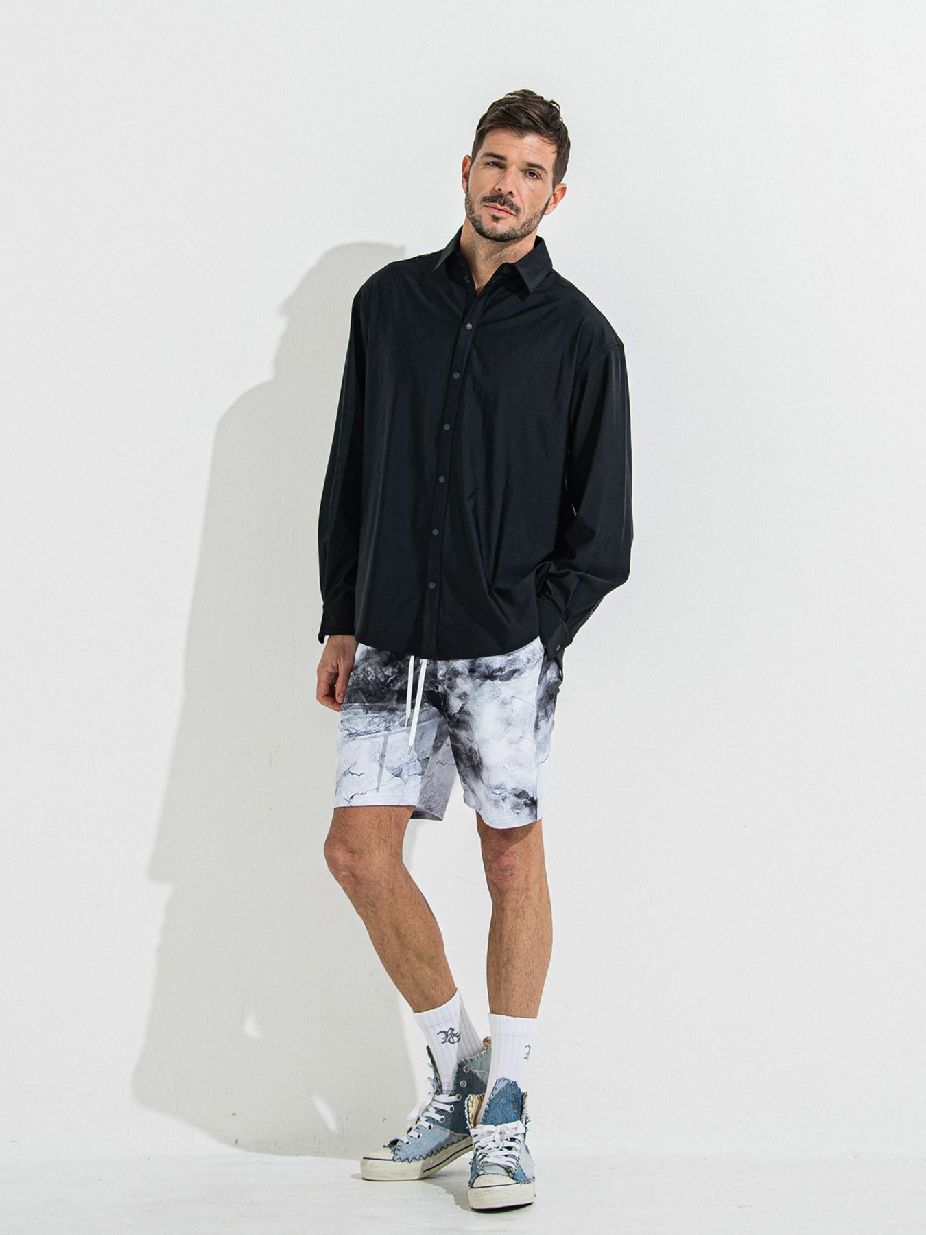 【予約品 】RASH SHORTS / ラッシュガード ショーツ / マーブルホワイト