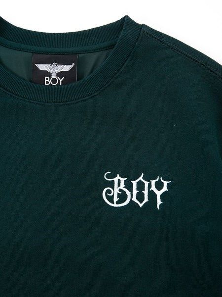 WING SLEEVE CREW NECK SWEAT / GREEN 【BOY LONDON】