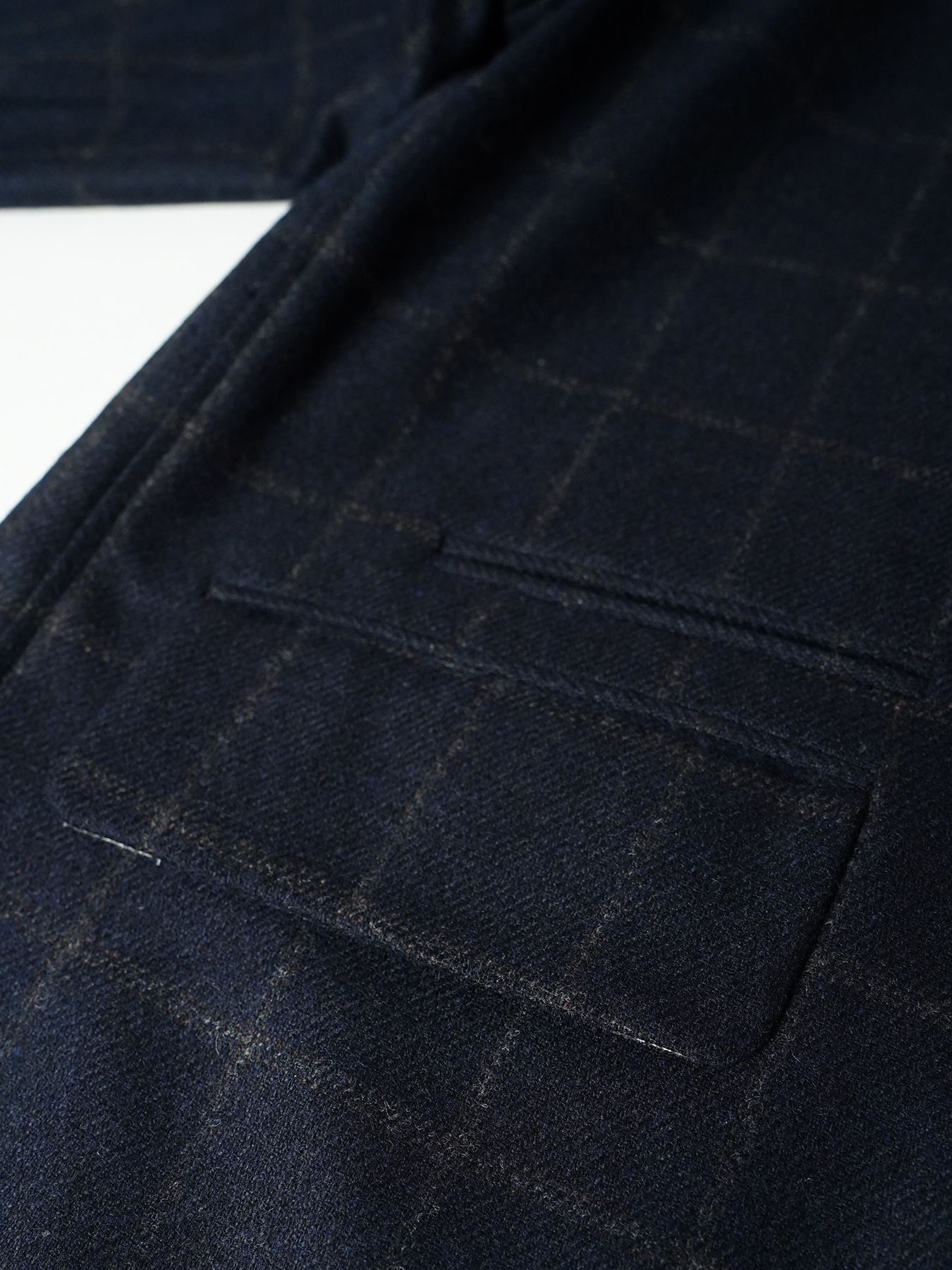 【予約品 7月5日(日) 締切】PEAK-JACKET windowpane / ウィンドーペイン ウールジャケット / ネイビーチェック