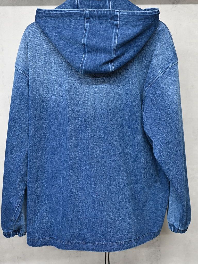 《予約11月17日19時締め》 DENIM JERSEY  coach hoodie / ジャケットパーカー / ダークインディゴ