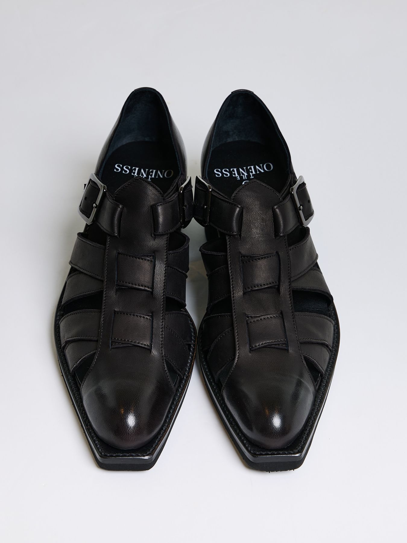 【予約品 4月26日(日) 締切】Eco Horse Hide Gladiator Ankle Boots / エコホースレザー グラディエーター アンクルブーツ / ブラック