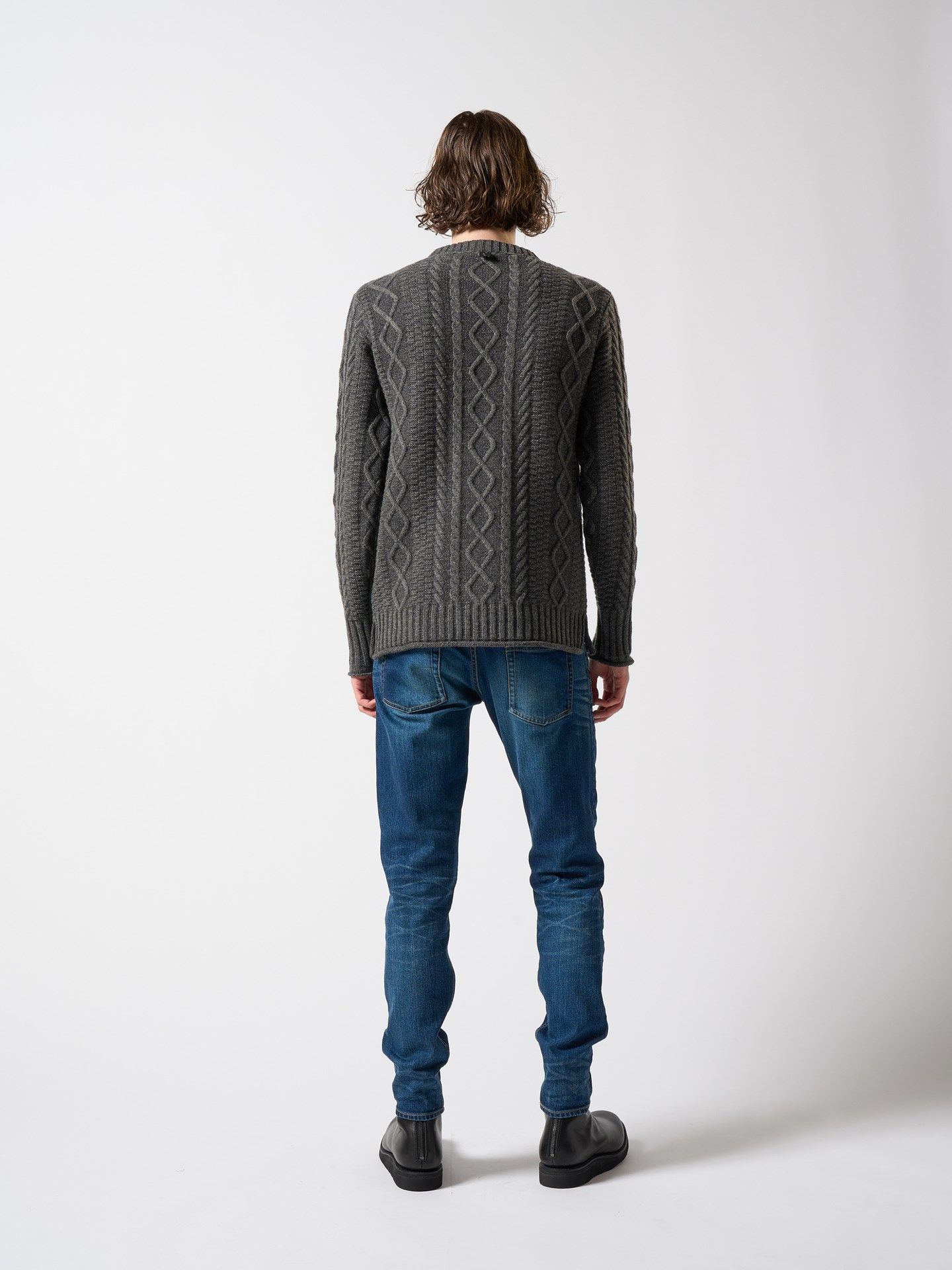 plating cable knit turtle / プルオーバー / グレー