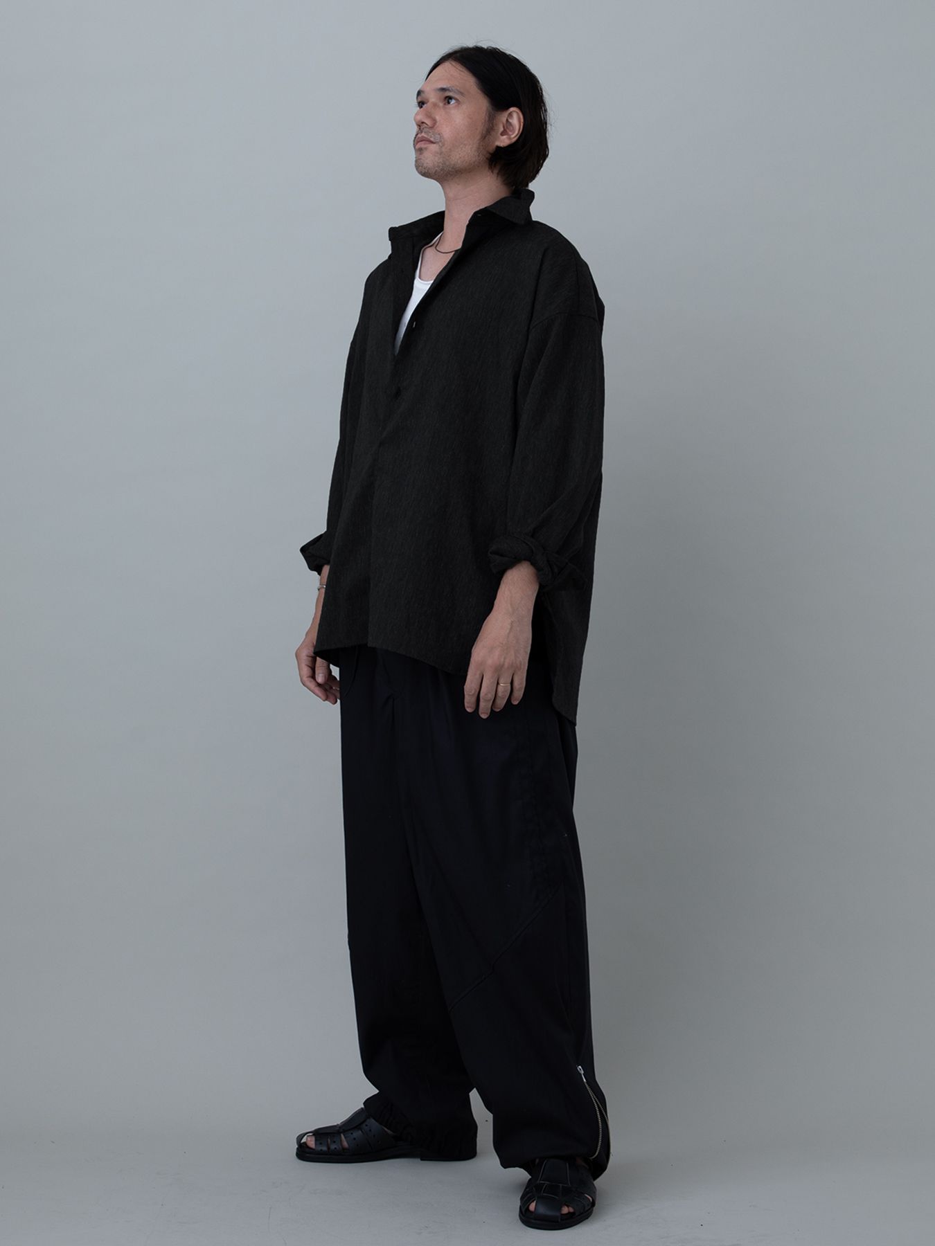 【予約品 11月23日(日) 締切】MINIMALPULLOVER / プルオーバーシャツ / BLACK
