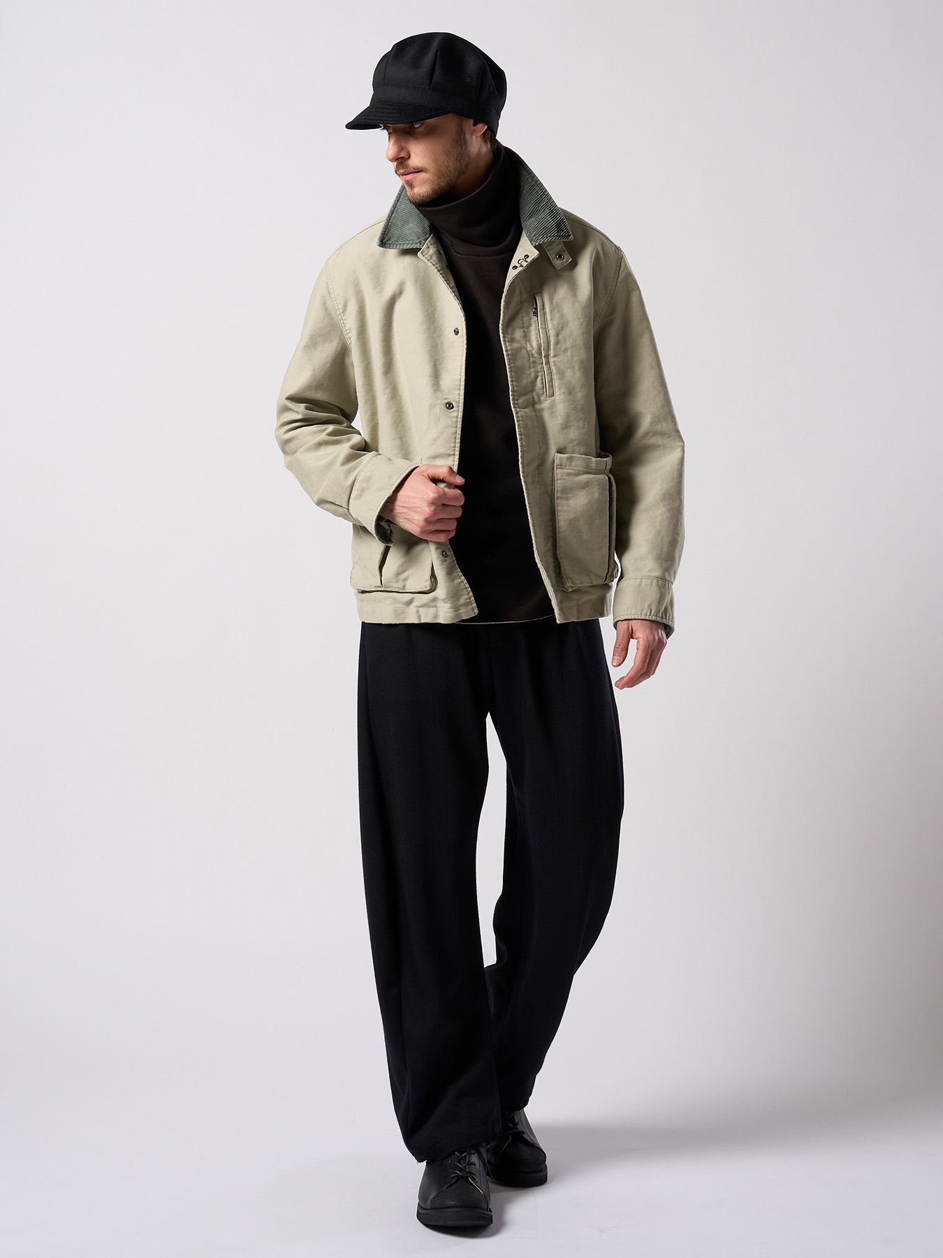 【予約品 4月19日(日) 18時締切】heavy moleskin short coverall jacket / ヘビーモールスキン ショートカバーオールジャケット / ライトカーキ