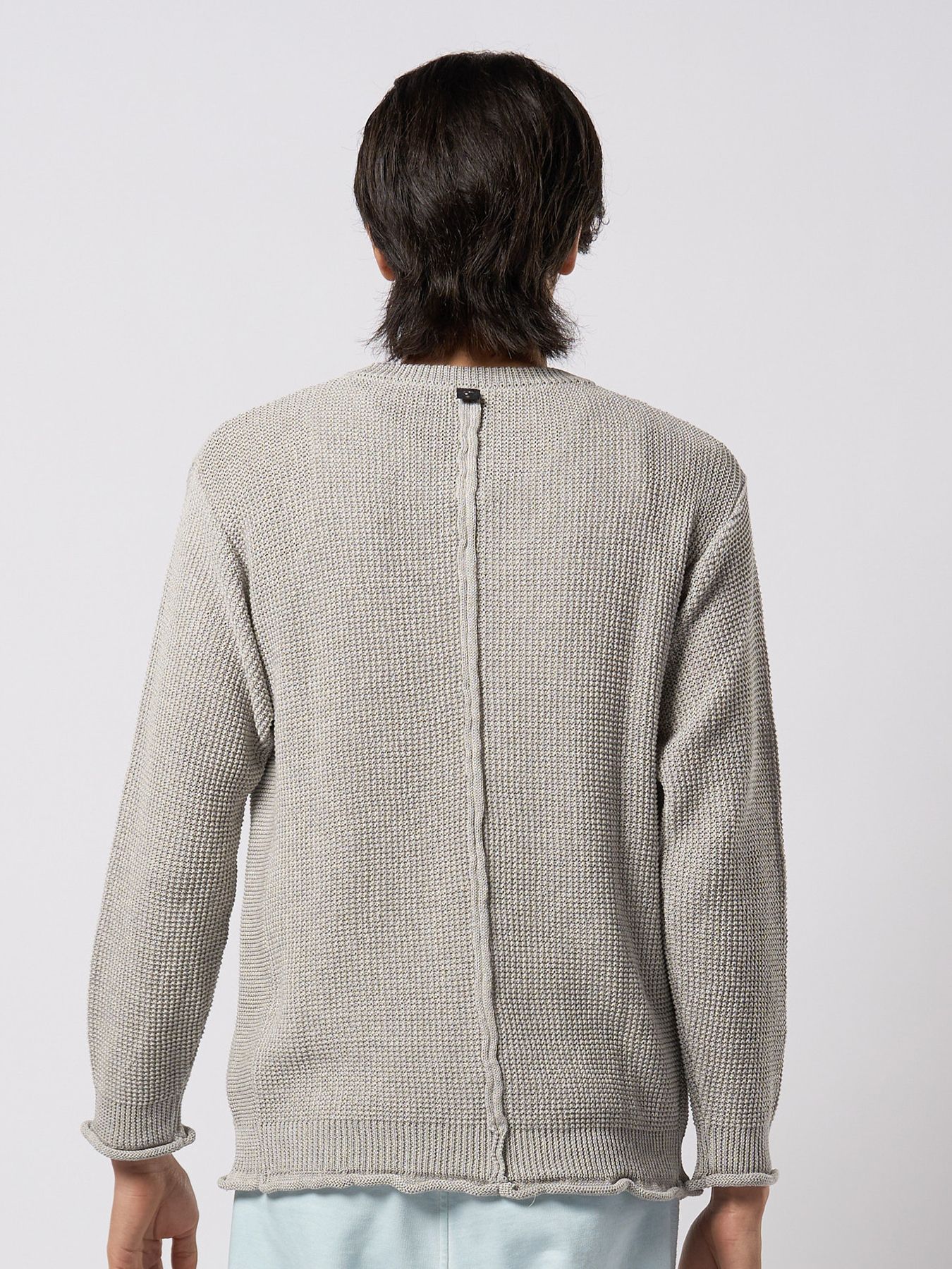 【予約品 9月23日(火) 締切】GIMA crew summer knit / 擬麻クルーサマーニット / ライトグレー