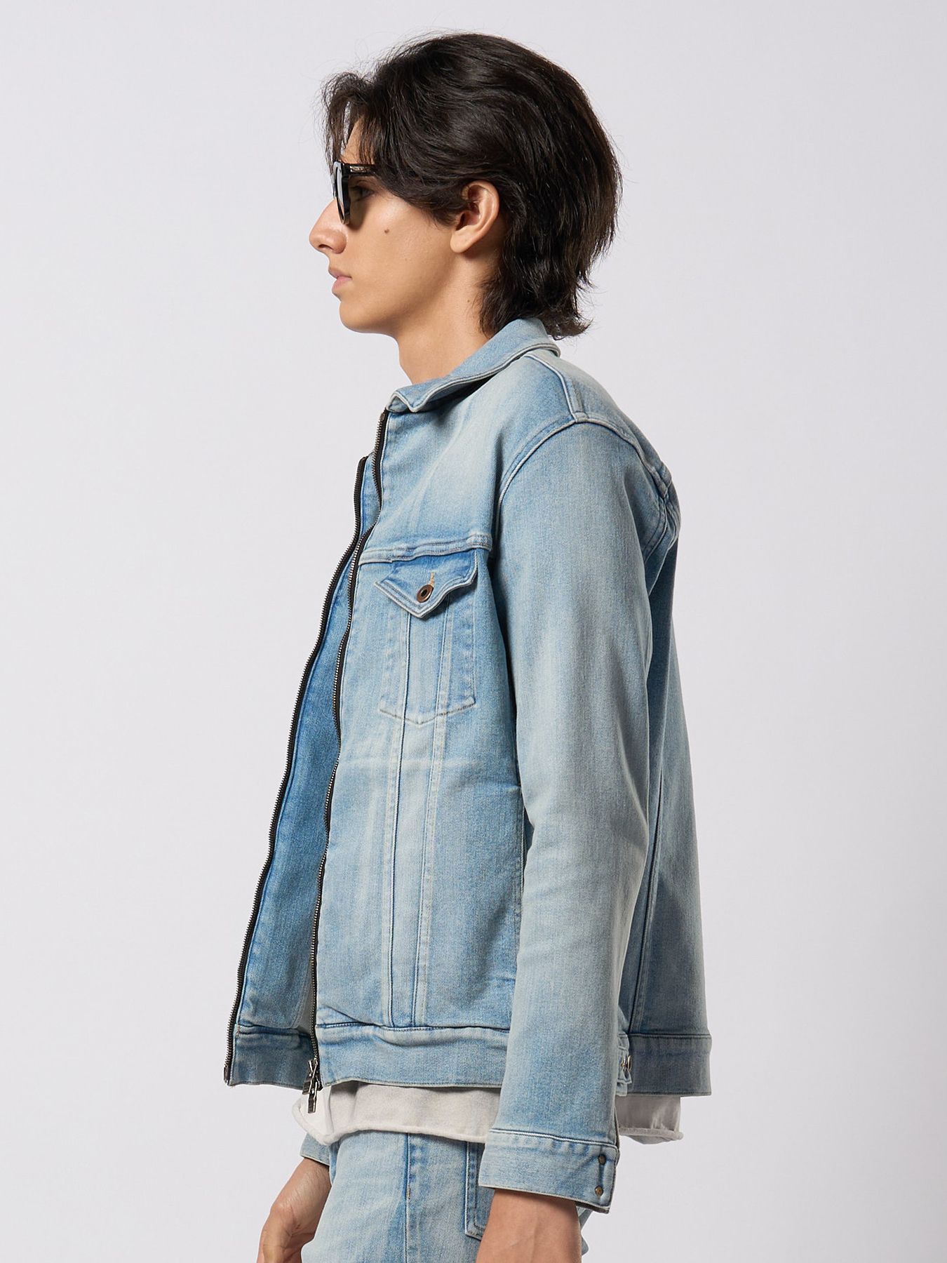 【予約品 9月23日(火) 締切】denim zip blouson / デニムジップブルゾン / アイスブルー