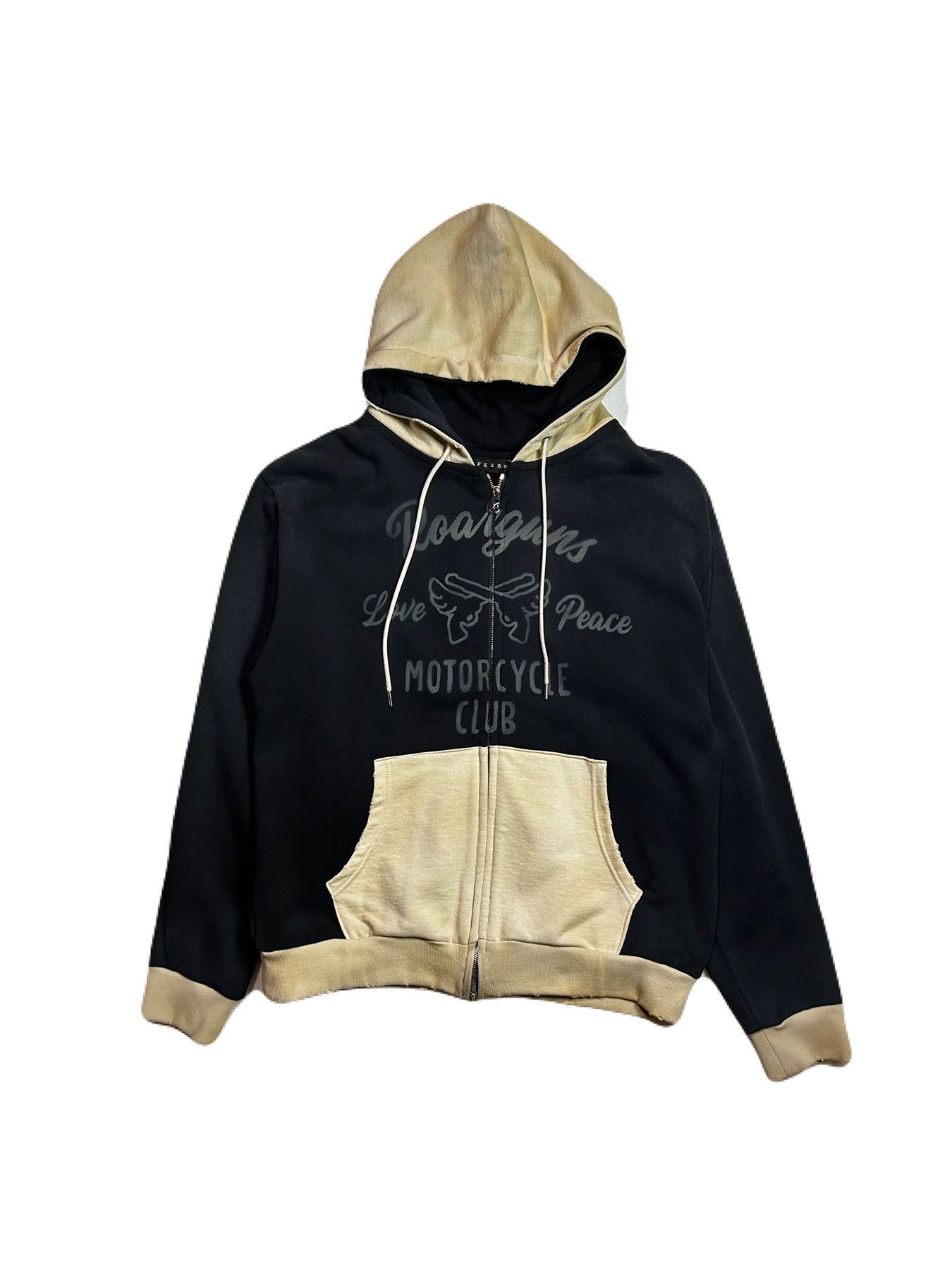 【予約品 8月10日(日) 締切 】SPRAY PRINT HOODIE / スプレープリント フーディー / ブラック×オフホワイト