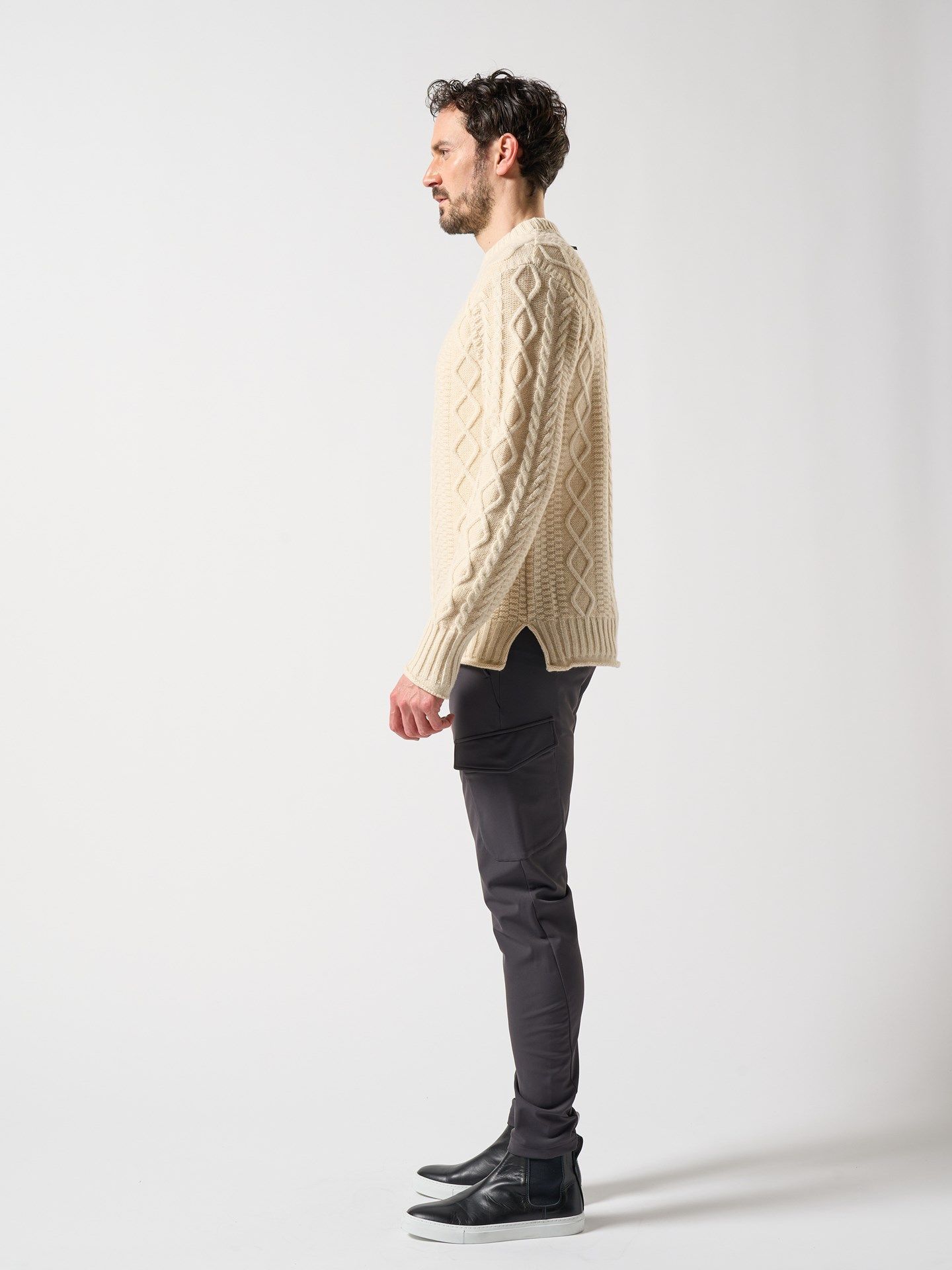plating cable knit turtle / プルオーバー / ホワイト