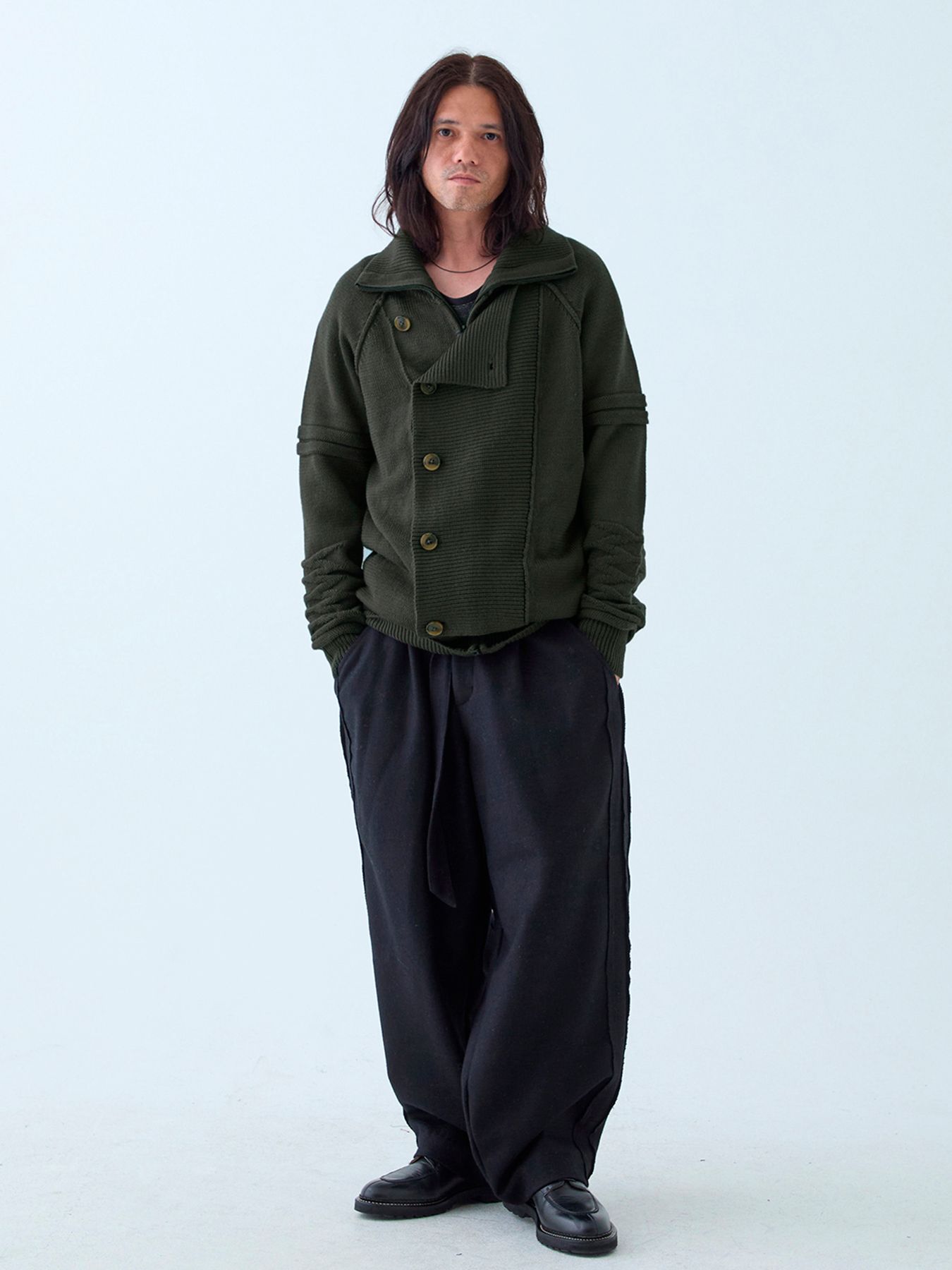 【予約品 6月2日(月) AM10時 締切】Standrop / ニットブルゾン / チャコール