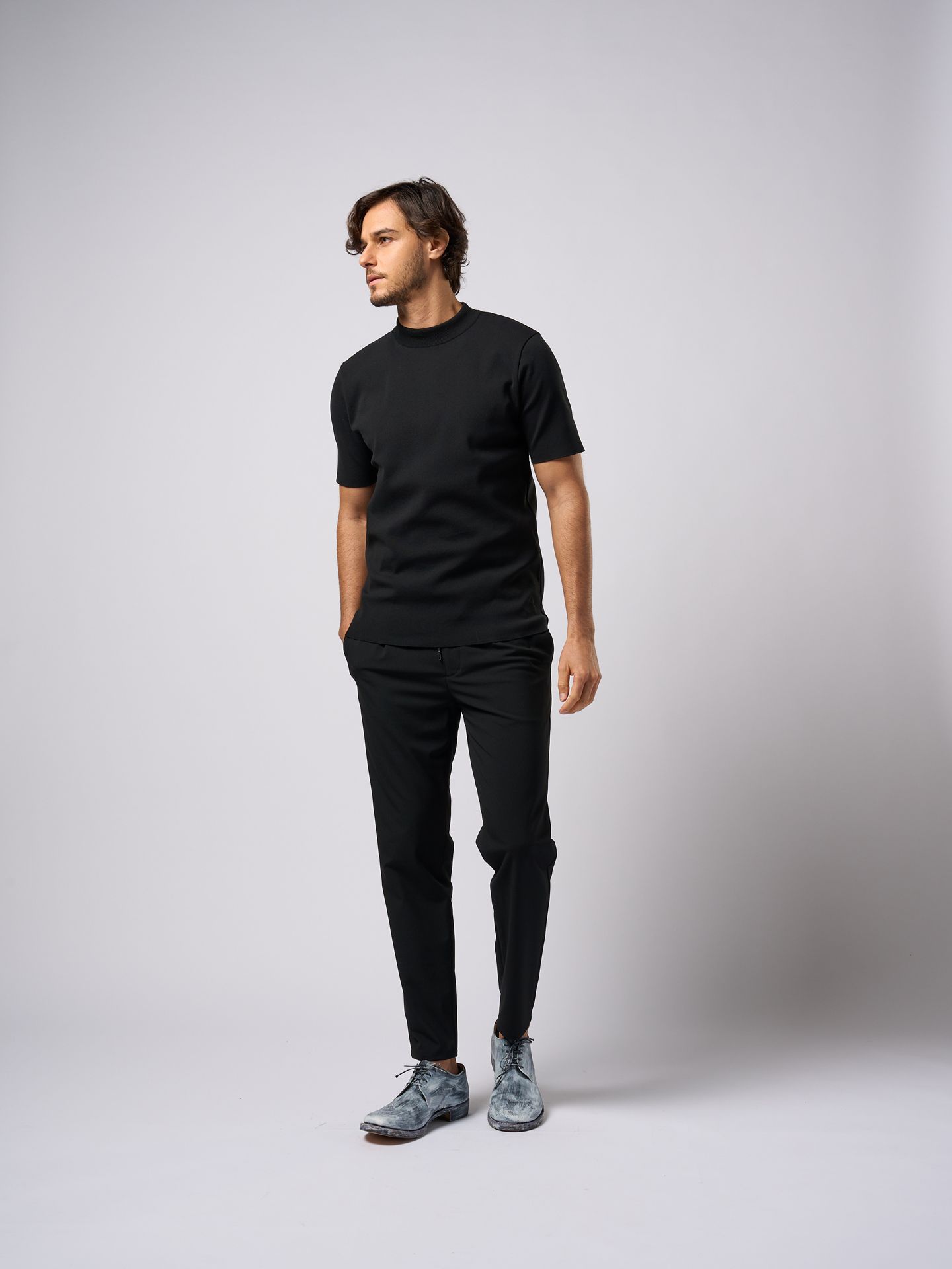 ct surf mock S/S / ニットソー / ブラック