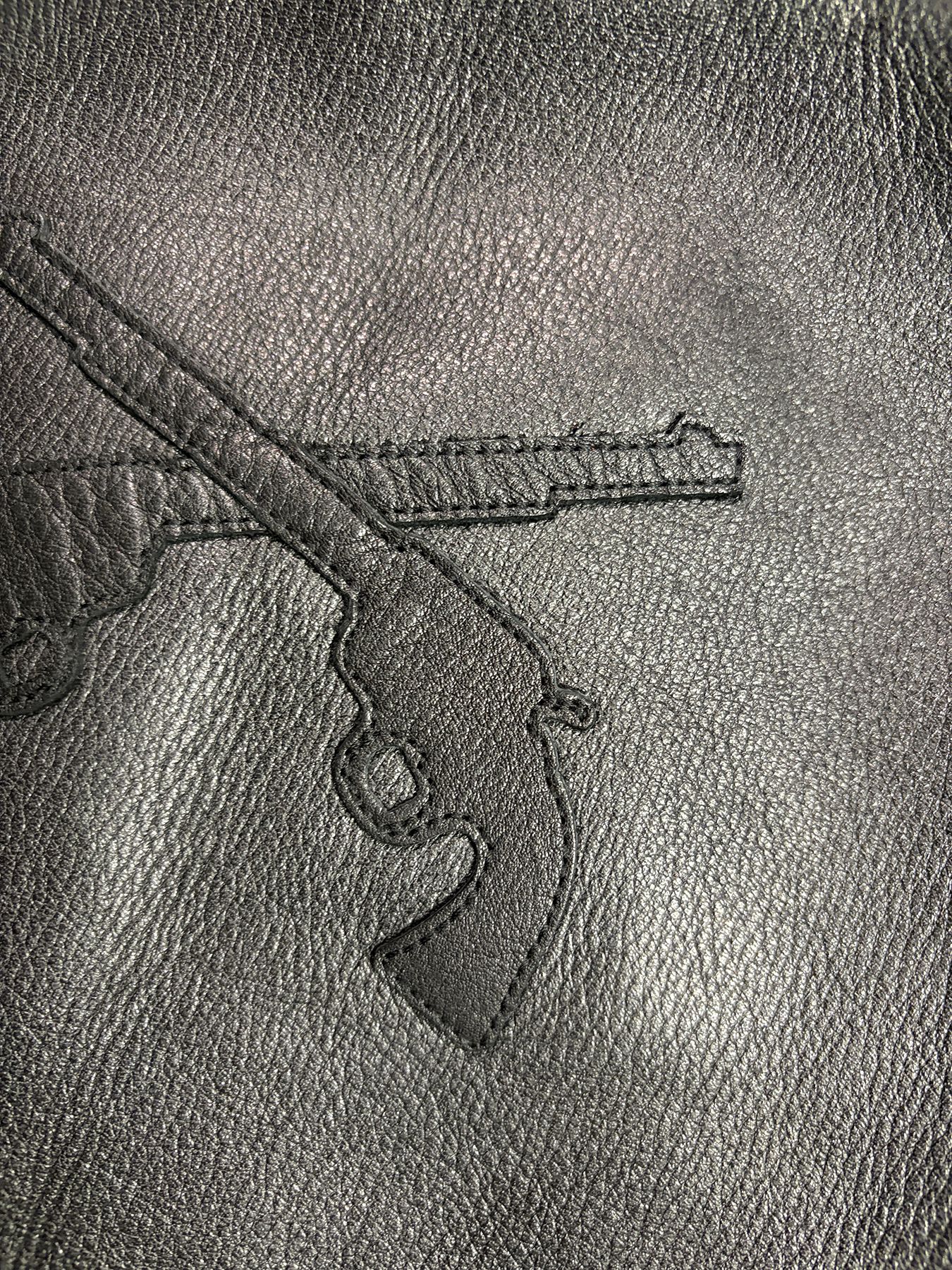 【予約品 3月9日(月) 18:00 締切】COW LEATHER RIB JKT / カウレザー スタジアム ジャンパー / ブラック