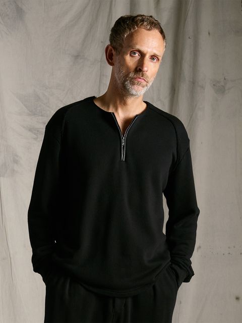 【予約品】soft luxe urake half-zip sweatshirt / プレミアム裏毛 ハーフジップスウェット / ブラック