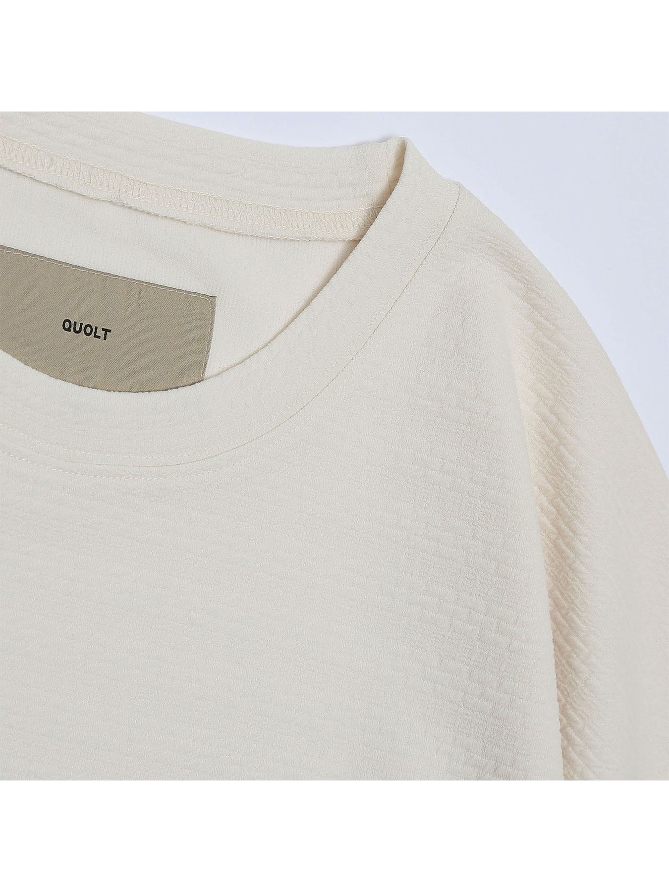 KNIT-BORDER CUTSEW / ニットボーダーカットソー / オフホワイト【QUOLT】