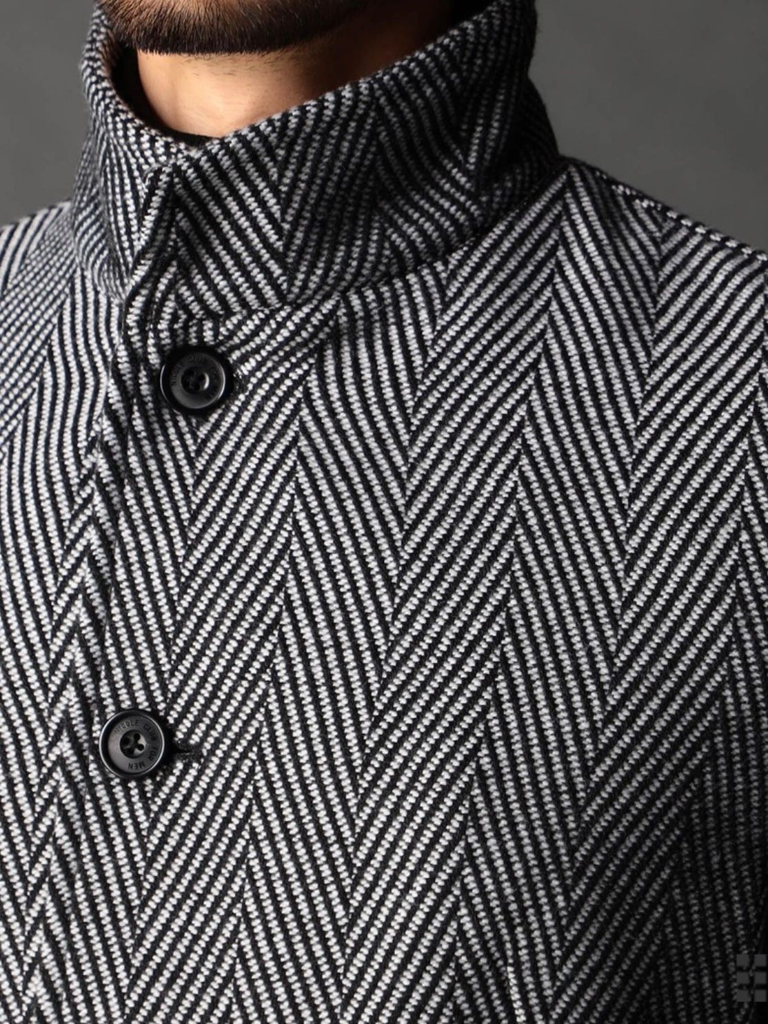 アラカルトハイブリットメルトン スタンドコート ヘリンボーン 【NICOLE CLUB FOR MEN】