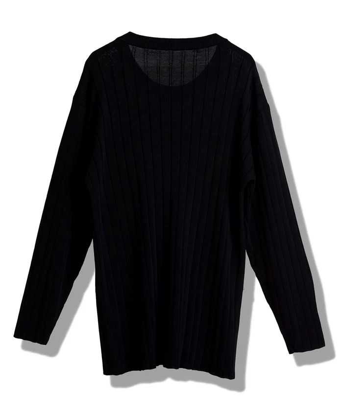 スタッズニットプルオーバー BLACK【NO ID.】