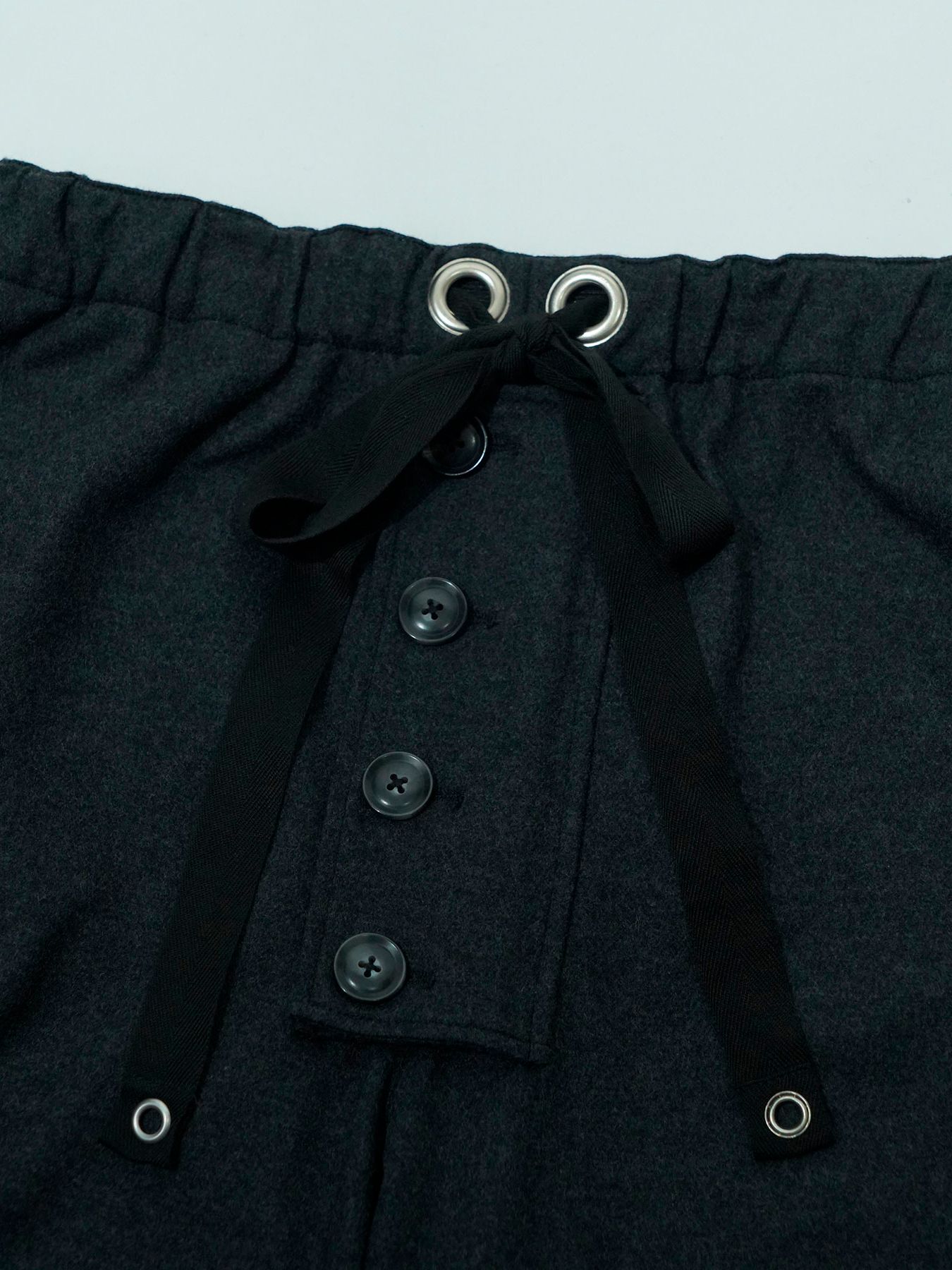 【予約品 】Woolnapp trousers / ウール イージートラウサーズパンツ / 杢チャコール