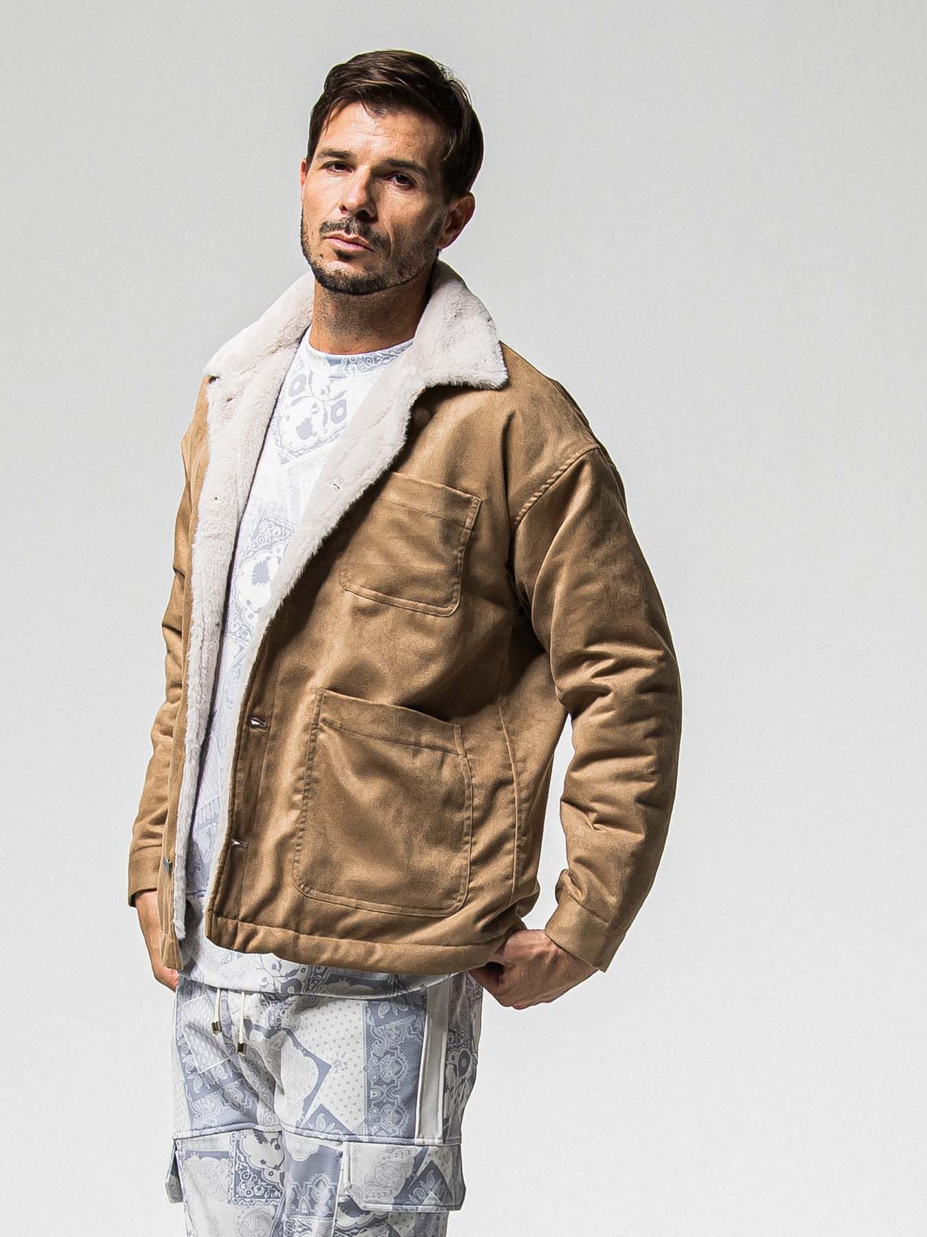 【予約品 】SUEDE FUR CAVER ALL / スウェードファーカバーオール / ブラウン