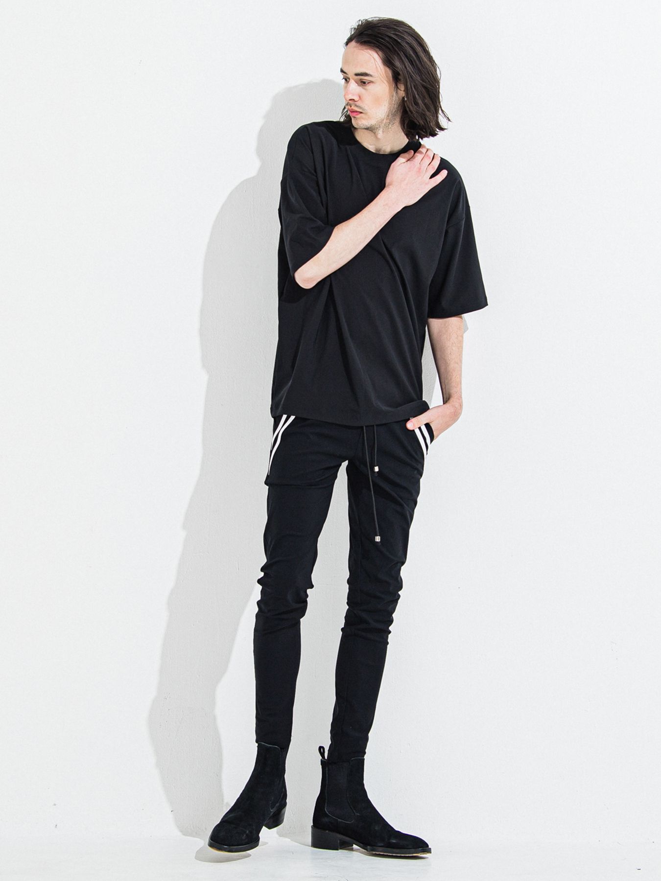 【予約品 】EDGE NYLON PT / エッジナイロンパンツ / ブラック×ホワイト