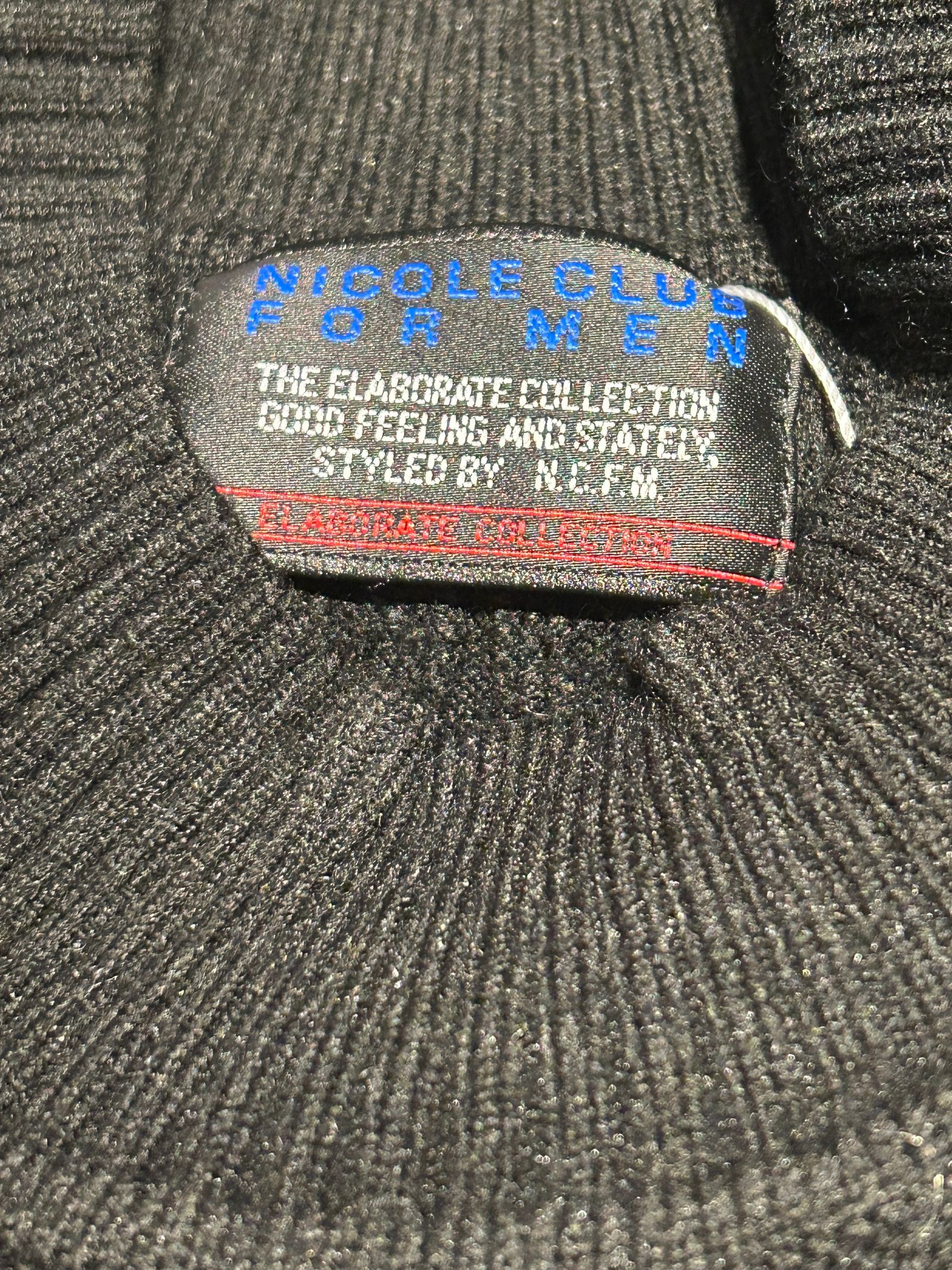 リンクスバスケットモックネックニットBLACK【NICOLE CLUB FOR MEN】