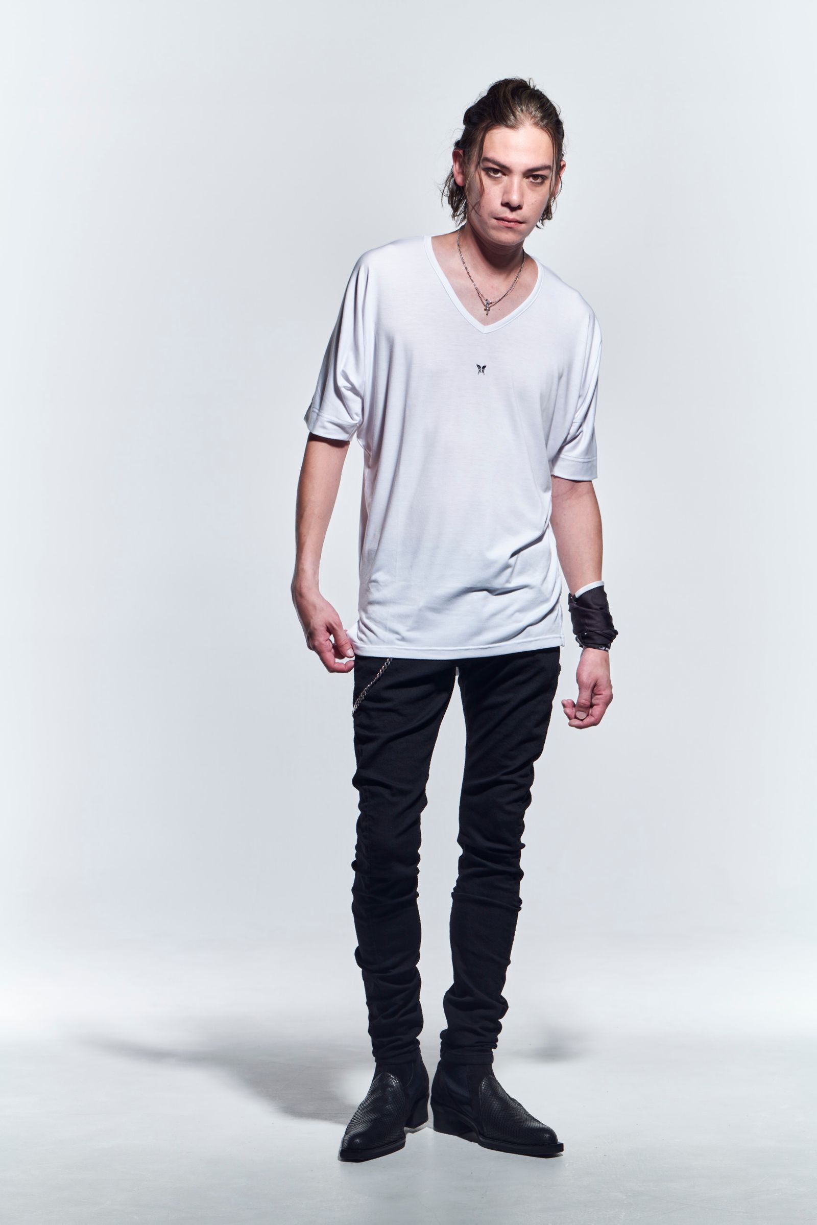《予約品》 DolmanV-Neck T-Shirts Tシャツ BEA TENJIKU / White 【kiryuyrik】 1月入荷予定