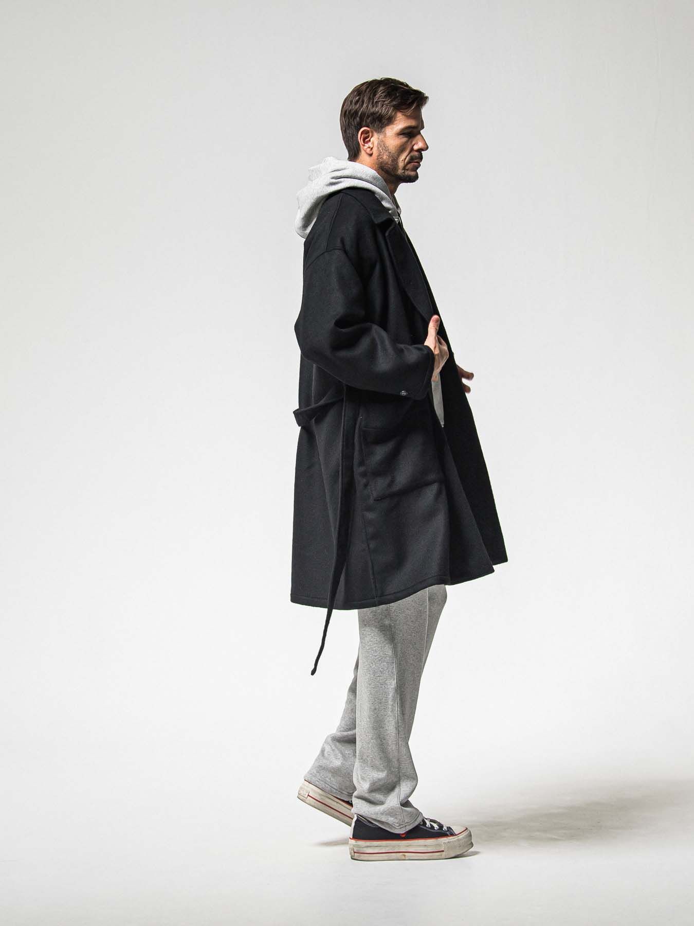 【予約品 】GOWN OVER COAT / ガウンオーバーコート / ブラック