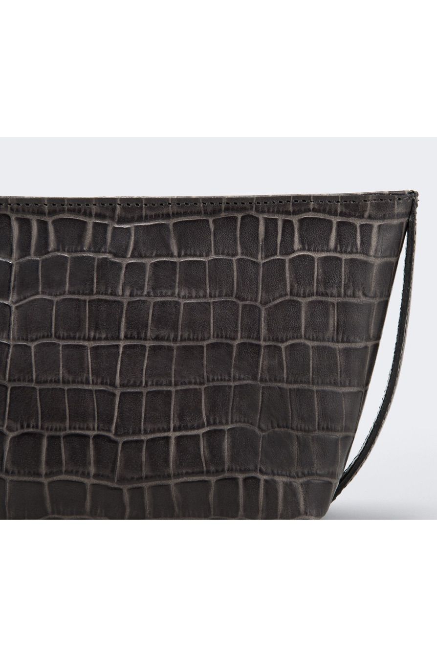 クラッチ ポーチ Tint Embossing Leather / Pale Black 【aniary】