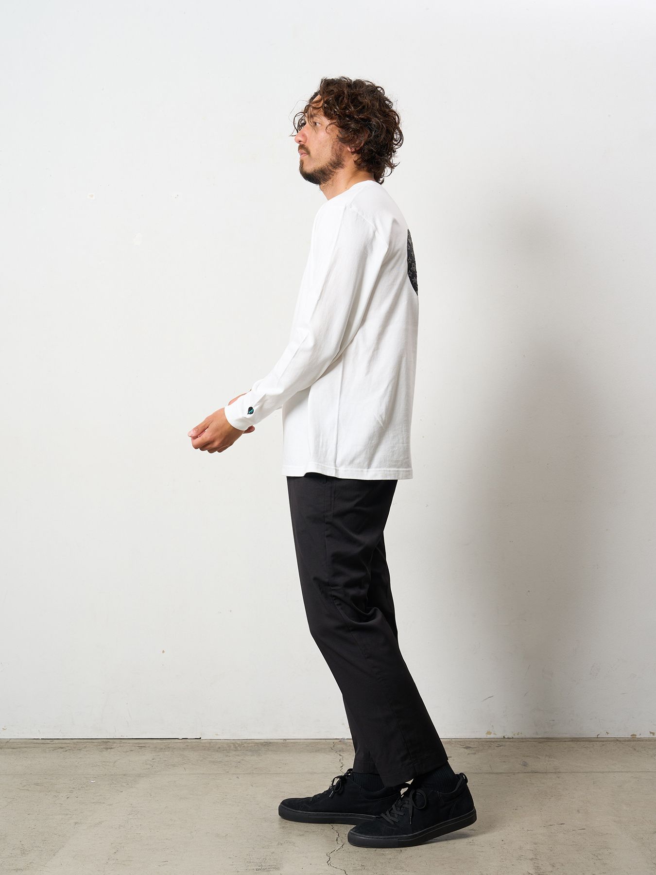 【予約品 5月8日(木) AM10時 締切】 5.6ozコットン天竺 スターグラムハート＆シークインLS Tシャツ / ホワイト