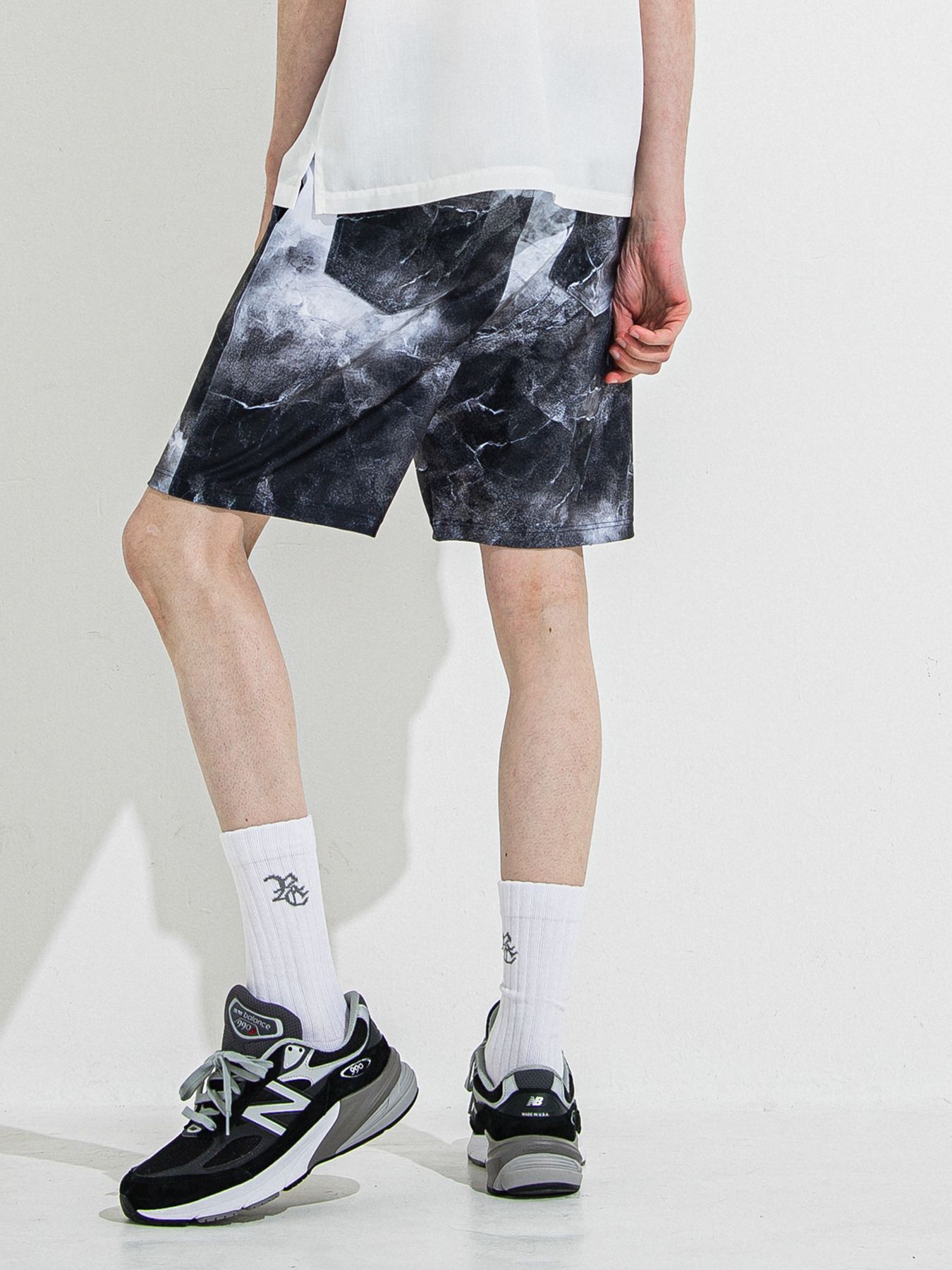 【予約品 】RASH SHORTS / ラッシュガード ショーツ / マーブルブラック