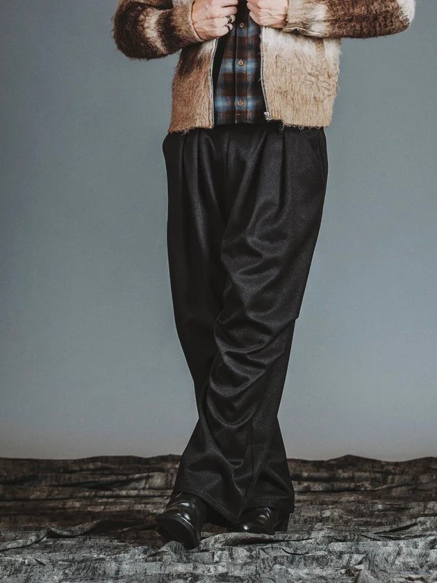 ツータックイージーパラシュートトラウザーズ ブラック【NOID.】