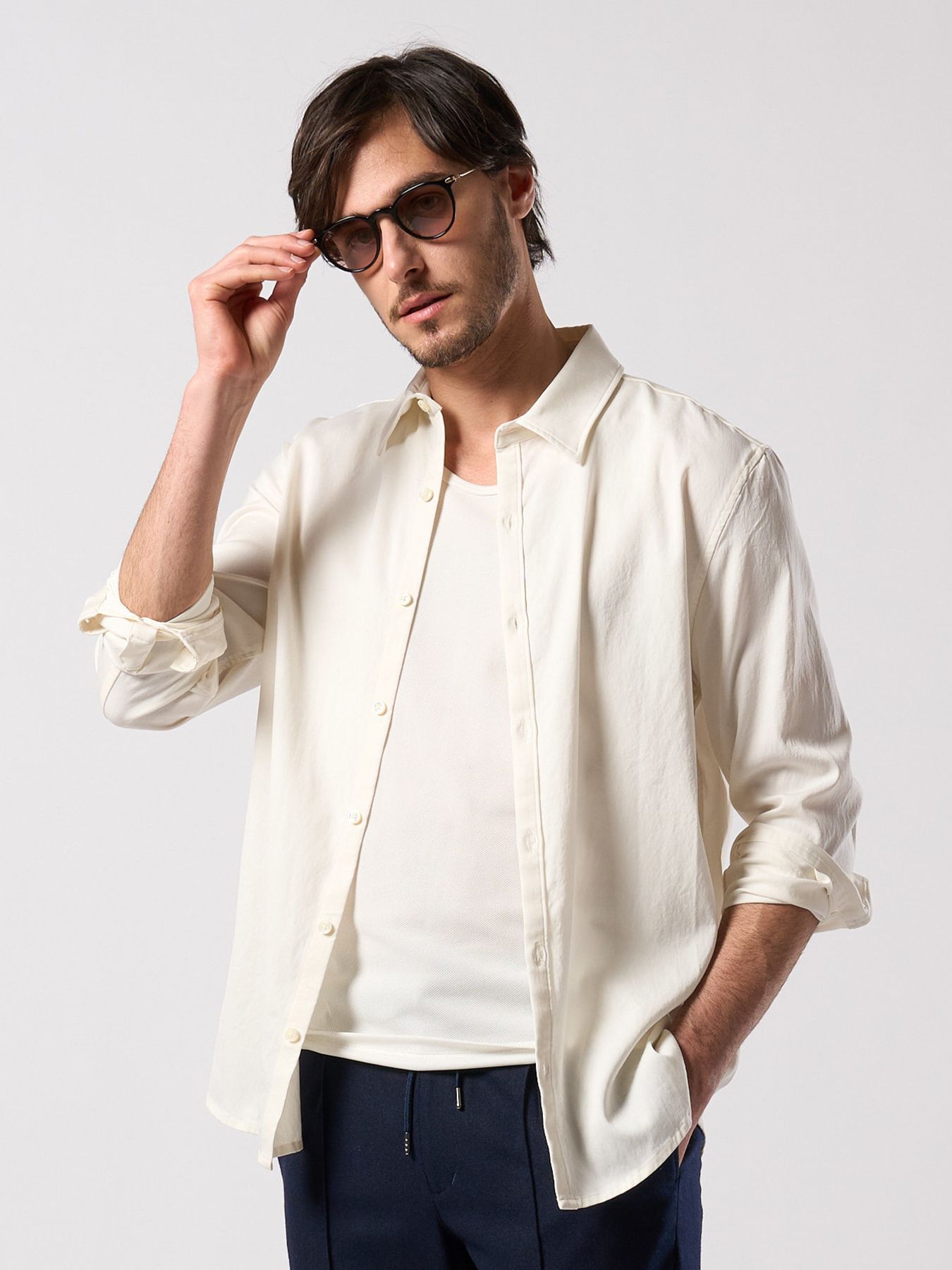 【予約品 4月19日(日) 18時締切】cupuro fibril dress shirt / キュプラフィブリル ドレスシャツ / ホワイト