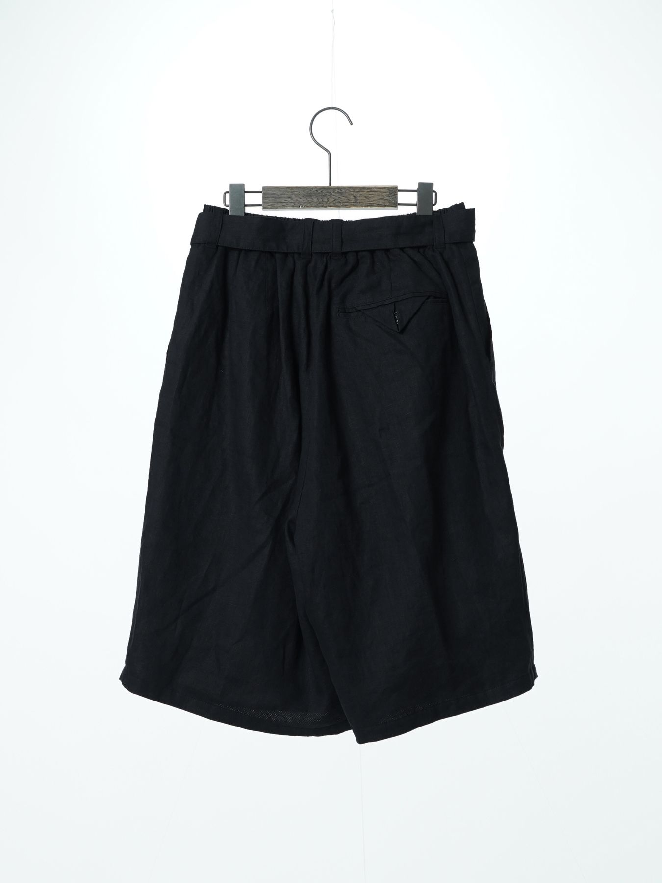 【予約品 2月1日(日) 締切】LINEN OVERSHORTS / オーバーサイズシルエット ショーツ / ブラック