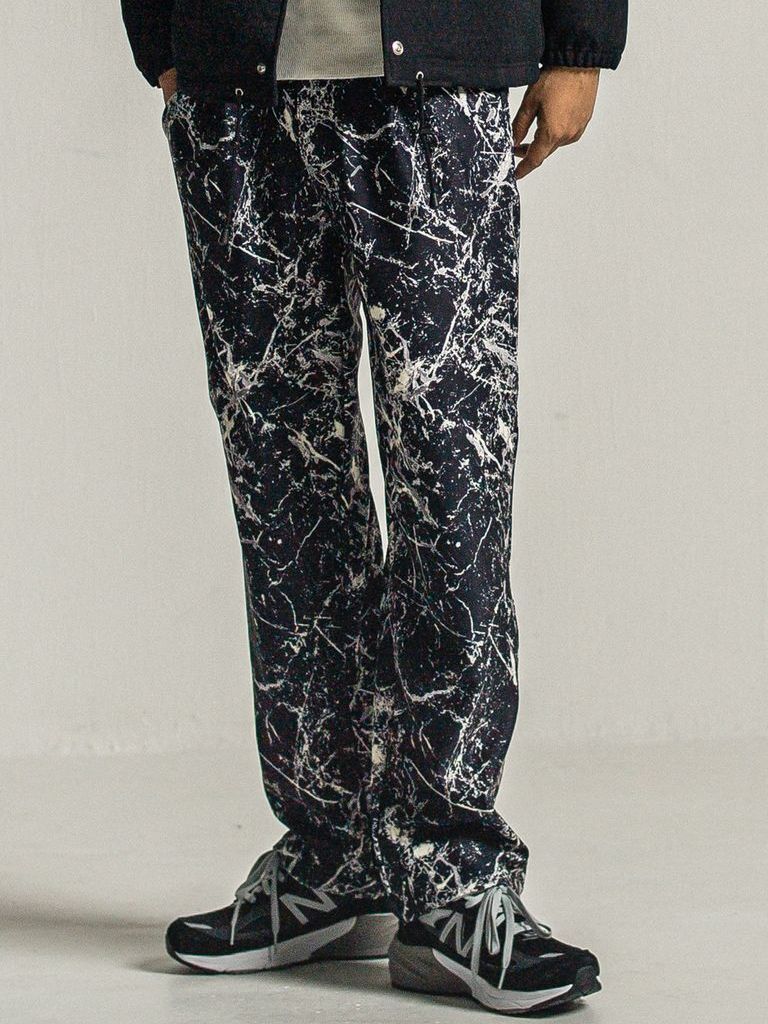 《予約9月1日18時締め》 MELTON WIDE TUCK PANTS  / ワイドタックパンツ / ペイントブラック