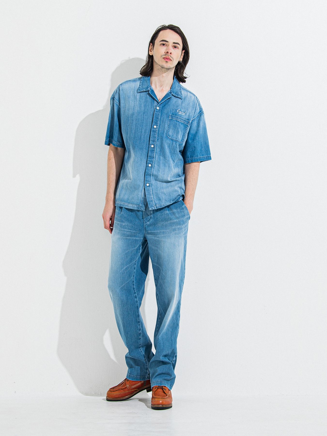 【予約品】ZACK HALF DENIM SHIRT / ザックハーフスリーブスリーブデニムシャツ / ライトインディゴ