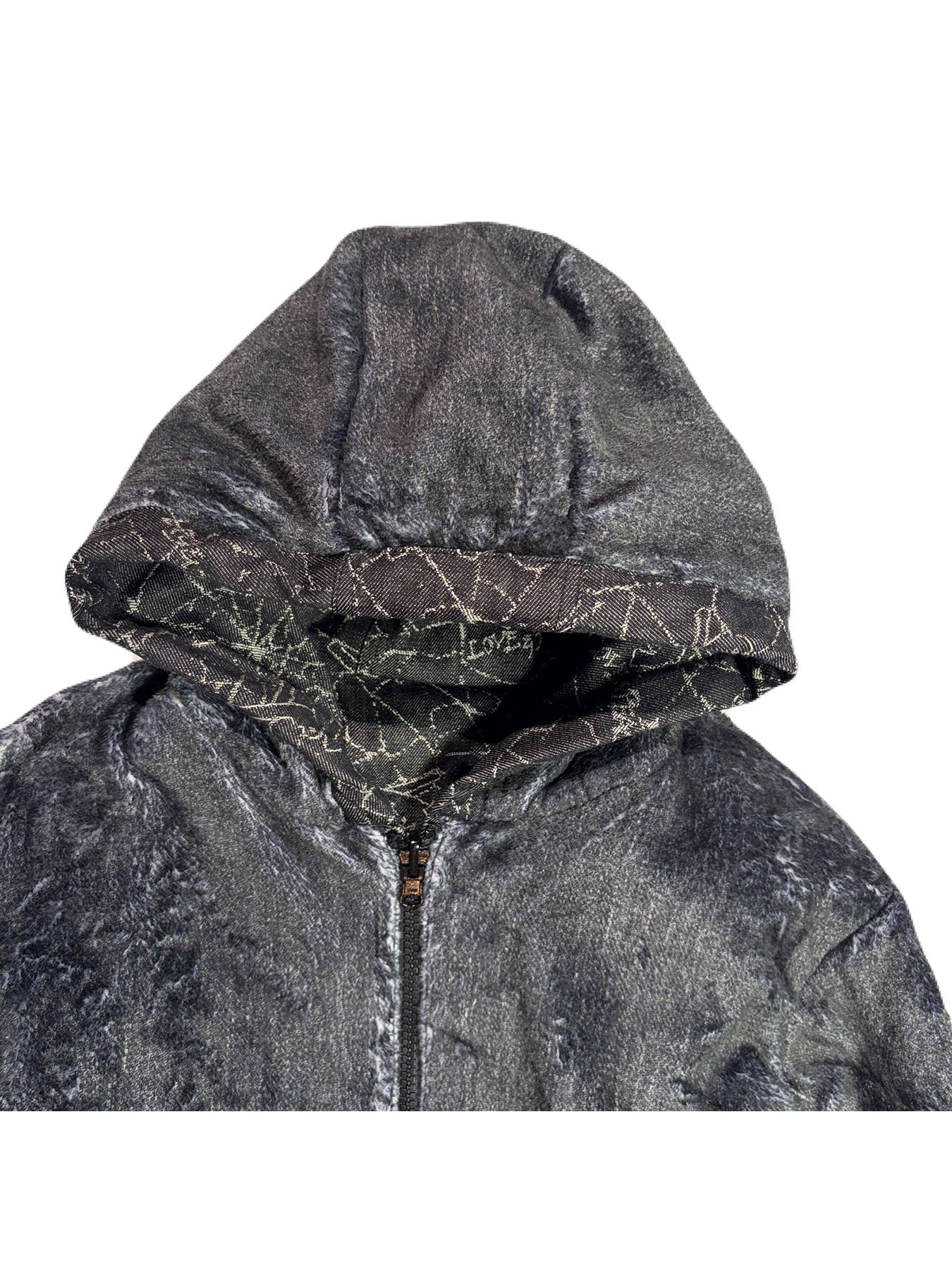 【予約品 3月9日(月) 18:00 締切】SPIDER JAQ HOODIE / リバーシブル スパイダー ジャガード ジップフーディ / ブラック