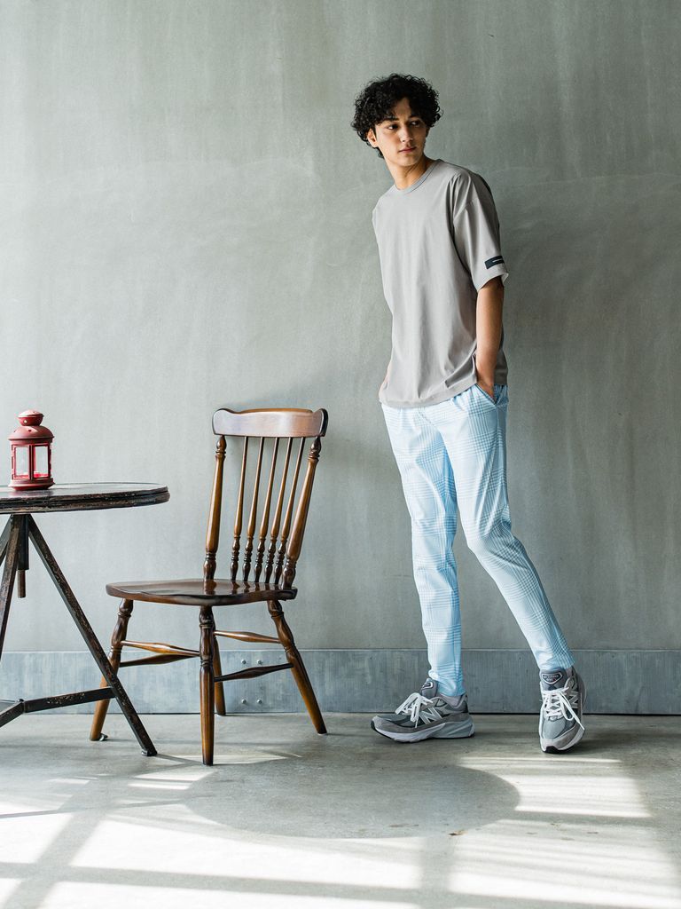 《予約品3月3日18：00締め》 CHRIS EASY TUCK PANTS / イージータックパンツ / グレンチェックサックス