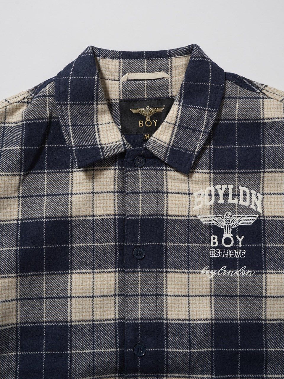 BOY LOGO Check Coveralls Shirt / カバーオールシャツ / ネイビー