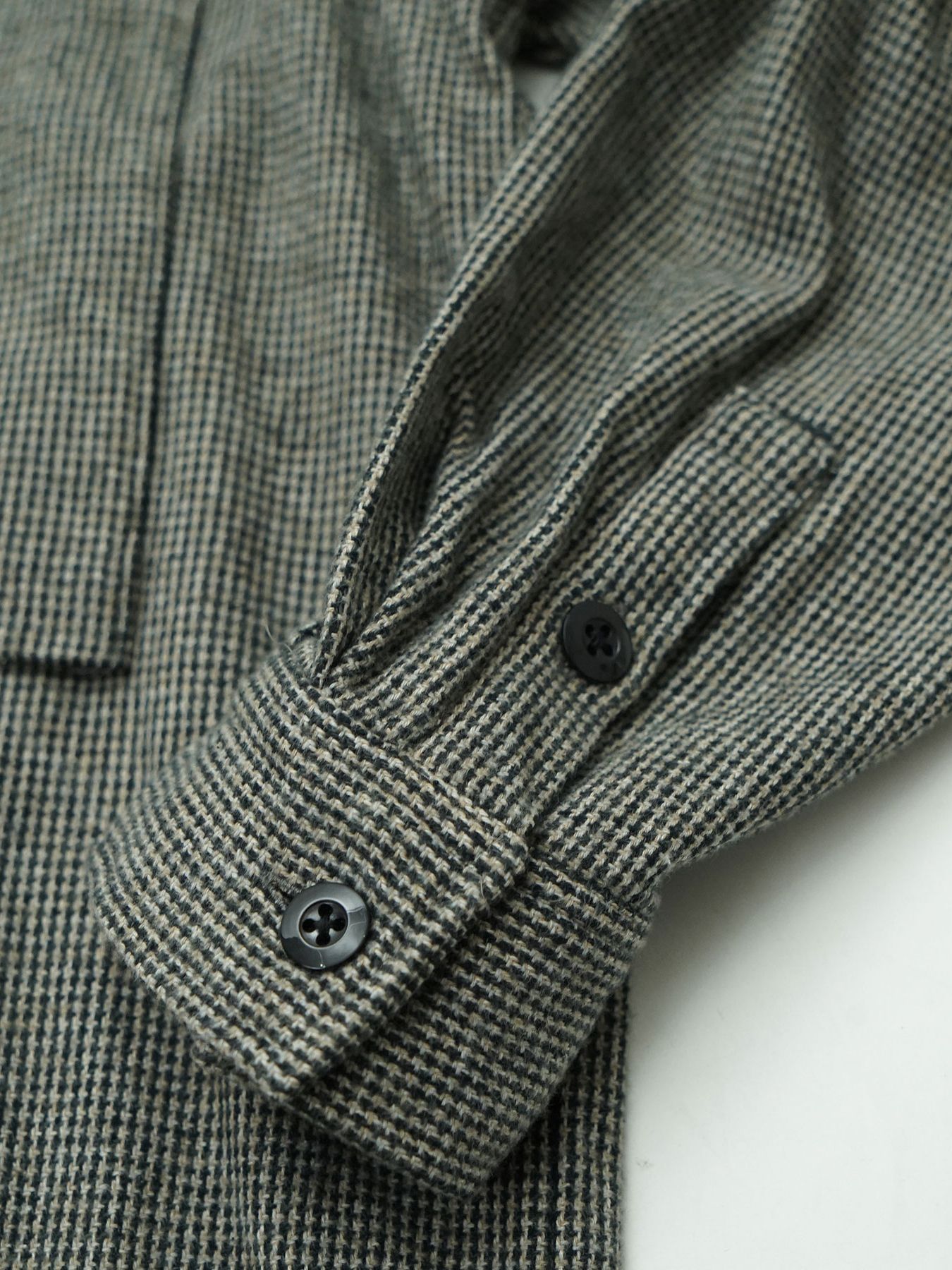 【予約品 】STANDPULL / ジッププルオーバーシャツ / アイボリー× ブラック千鳥