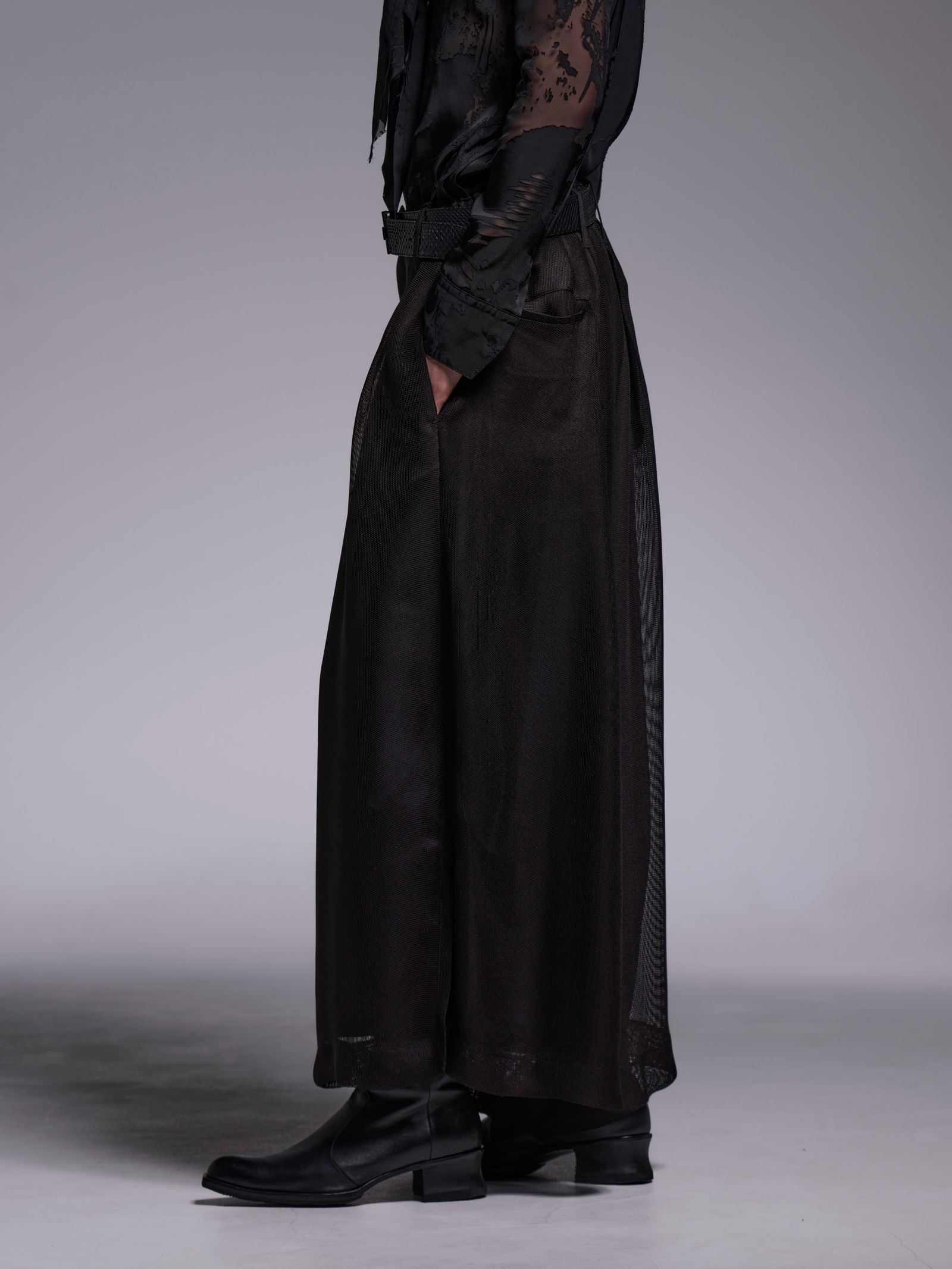 【予約品 1月4日(日) 締切】Wide Tuck Slacks / ワイドタックスラックス / ブラック