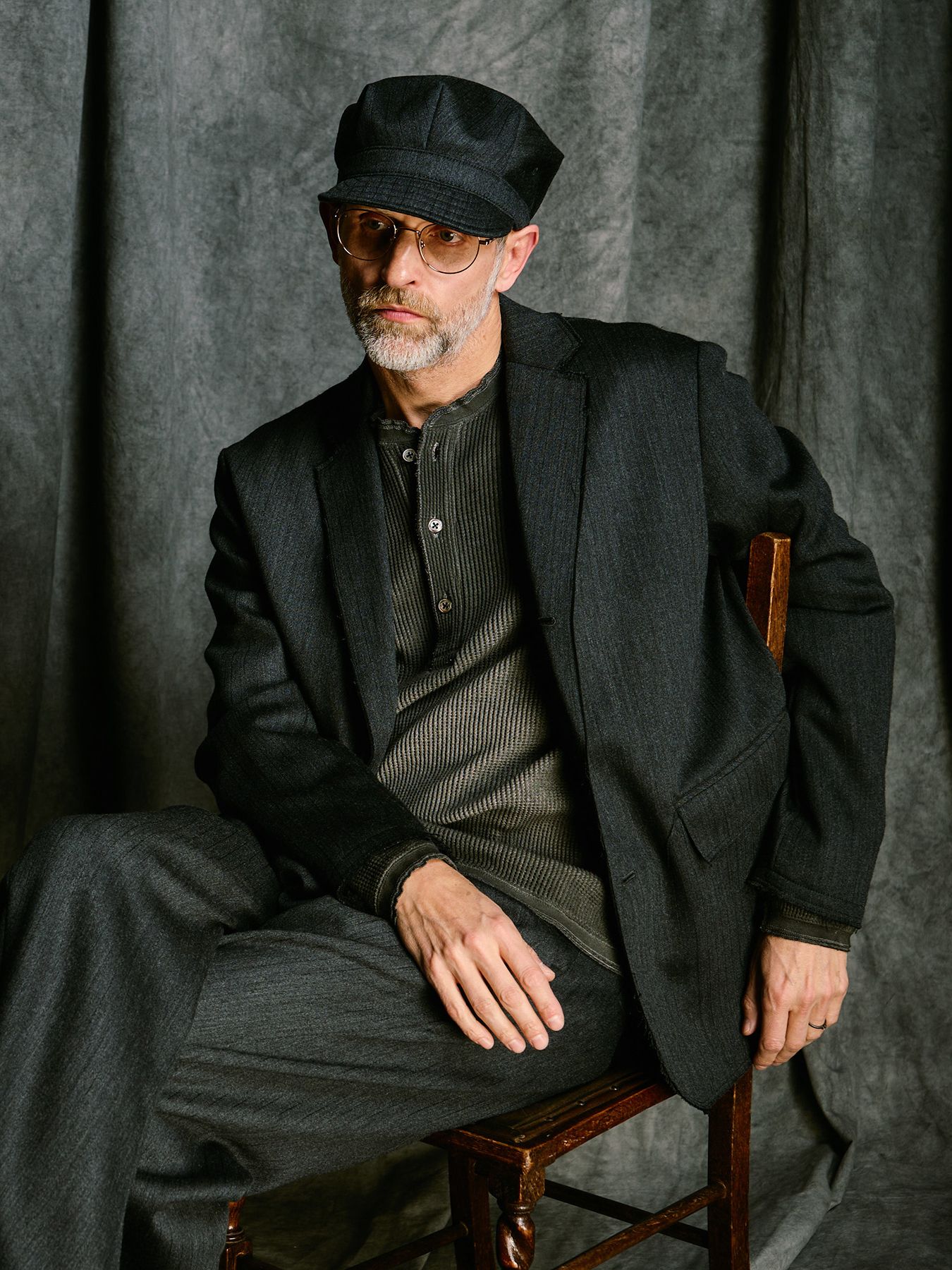 【予約品 4月19日(日) 18時締切】waffle henley L/S / ワッフル ヘンリーネック ロングスリーブ / ブラック